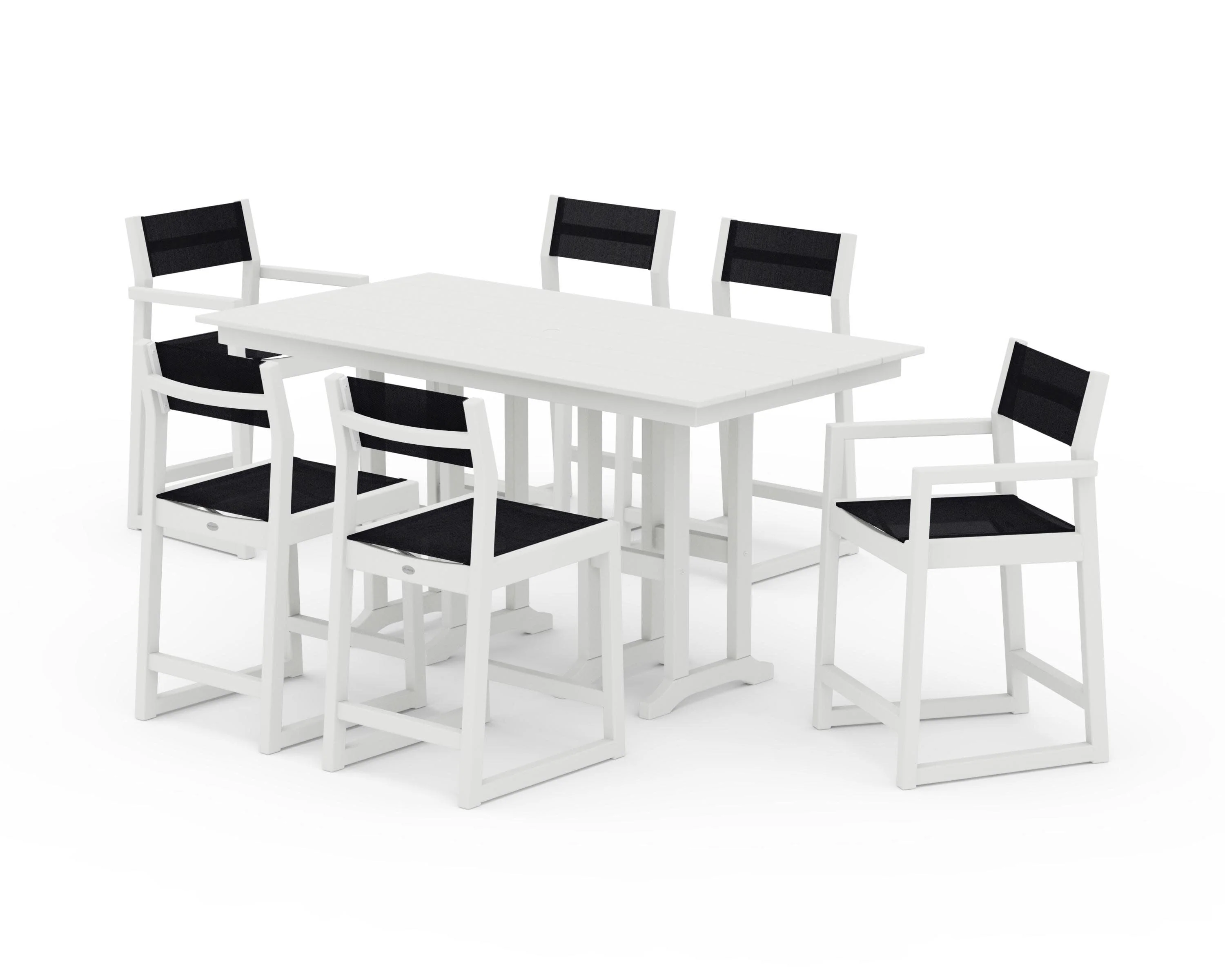 EDGE Sling 7-Piece Farmhouse Counter Set with Trestle Legs - Image 32