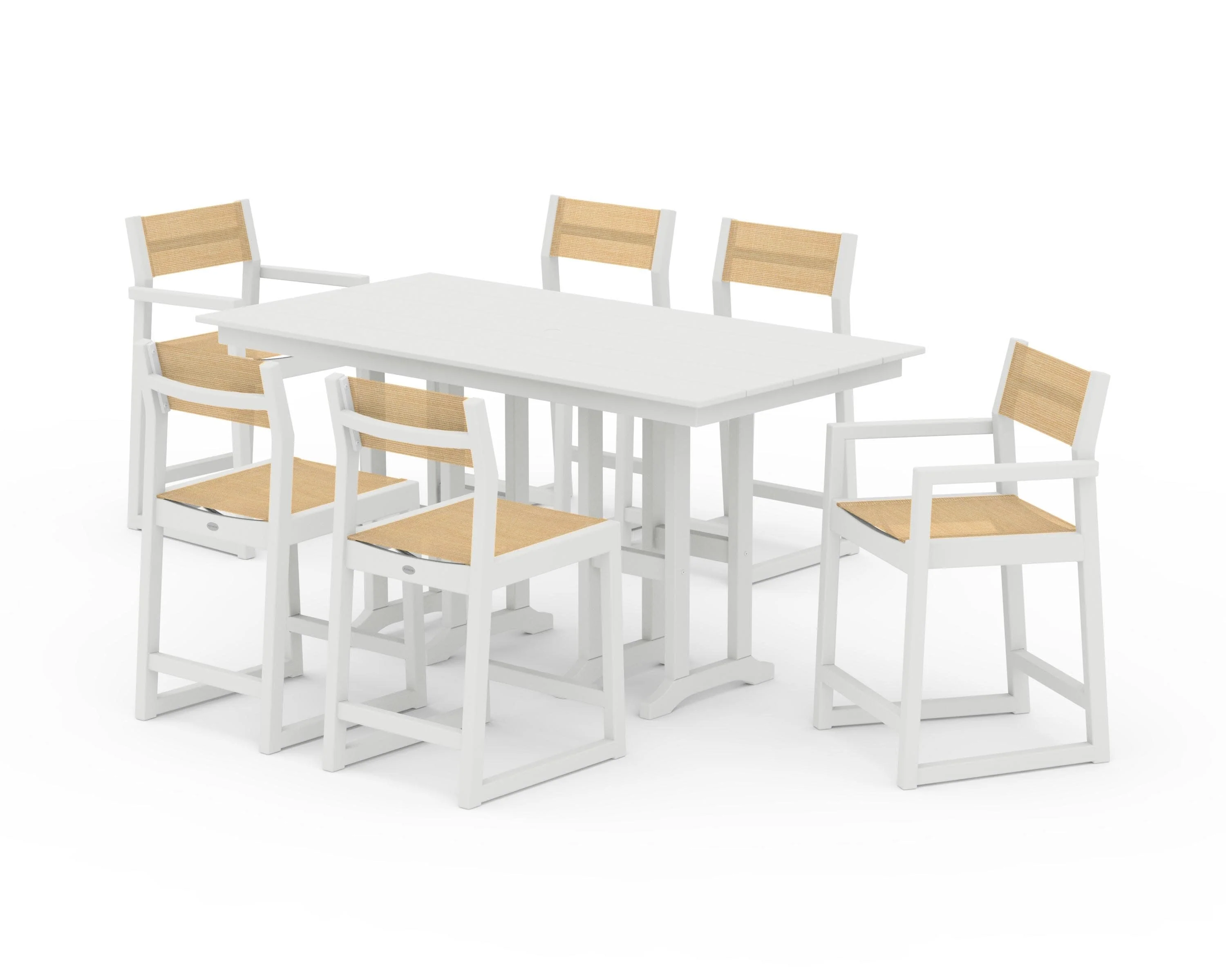EDGE Sling 7-Piece Farmhouse Counter Set with Trestle Legs - Image 33