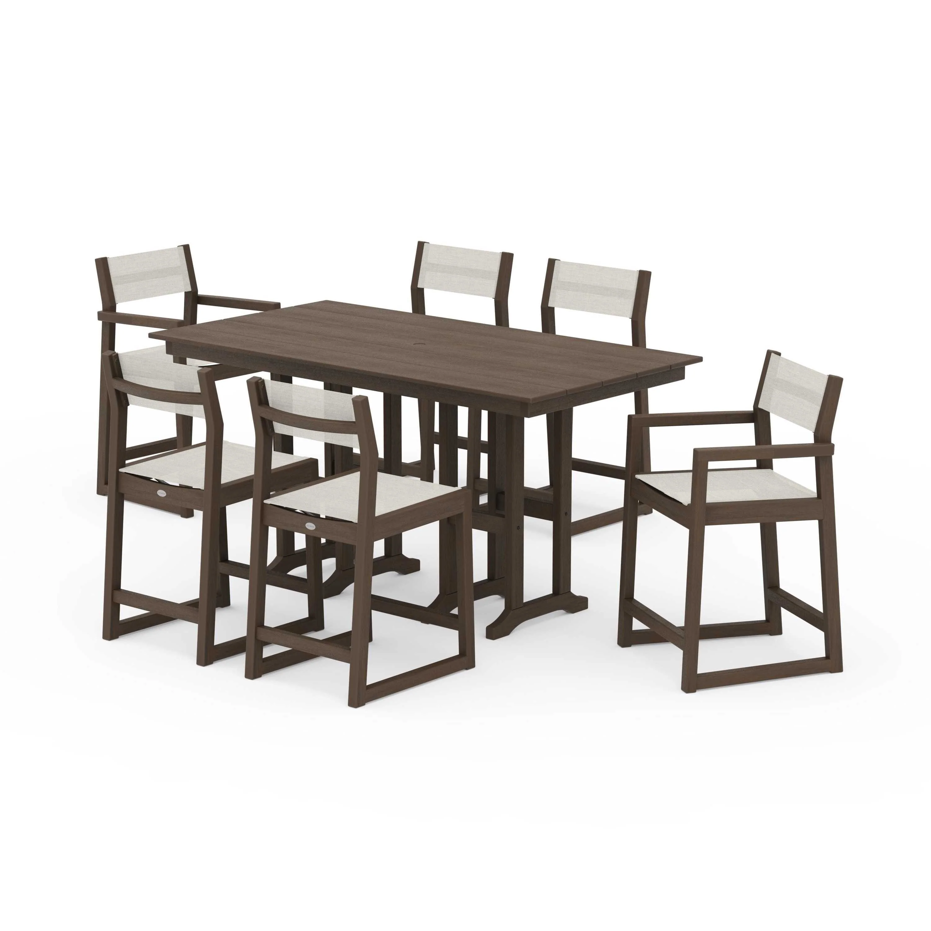 EDGE Sling 7-Piece Farmhouse Counter Set with Trestle Legs - Image 48