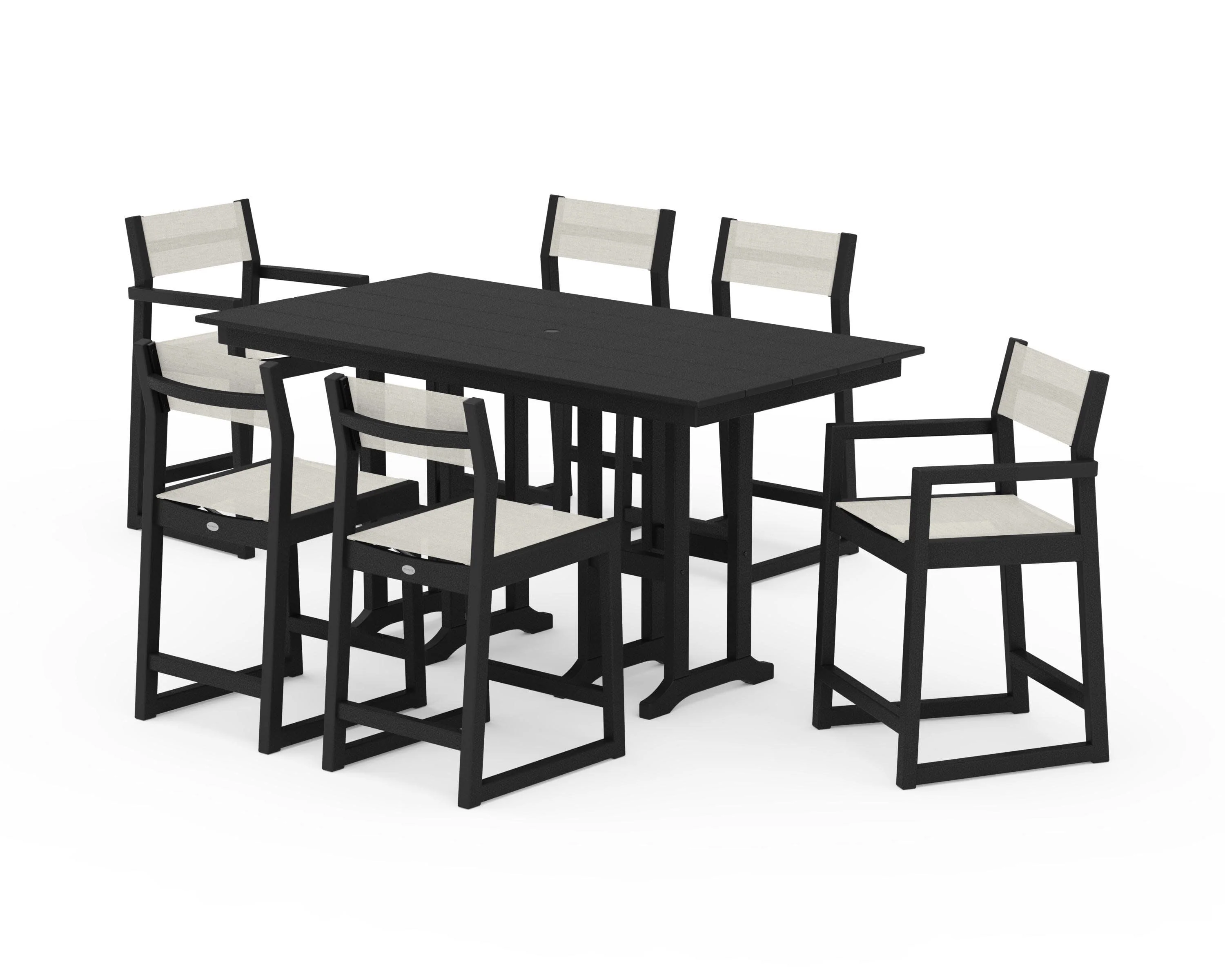 EDGE Sling 7-Piece Farmhouse Counter Set with Trestle Legs - Image 7