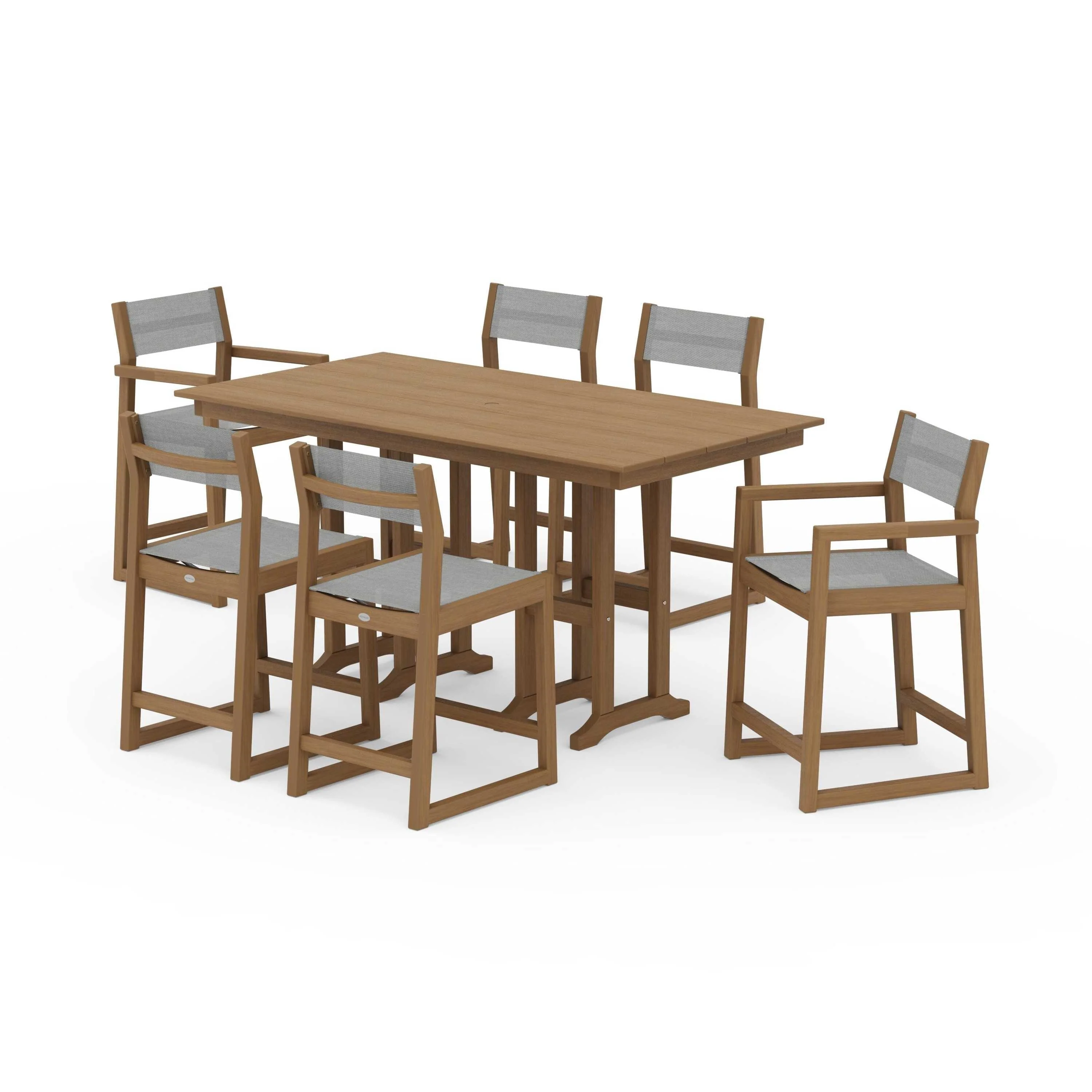 EDGE Sling 7-Piece Farmhouse Counter Set with Trestle Legs - Image 86