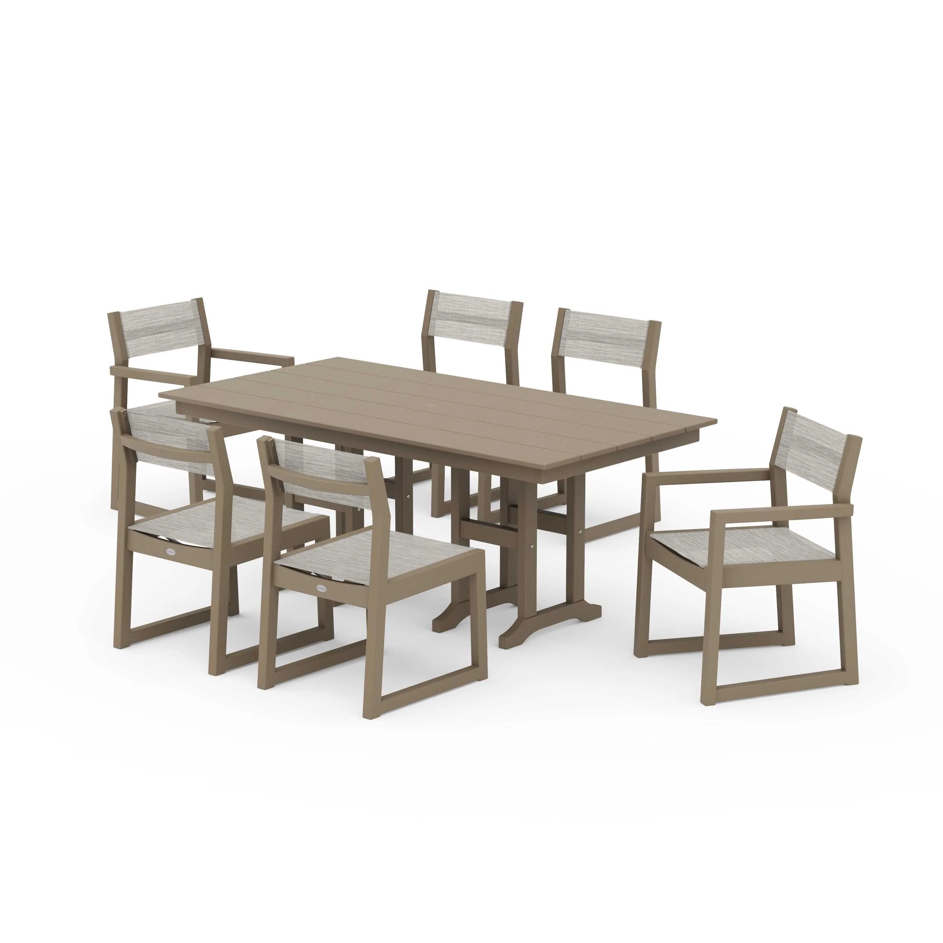 EDGE Sling 7-Piece Farmhouse Dining Set - Image 105