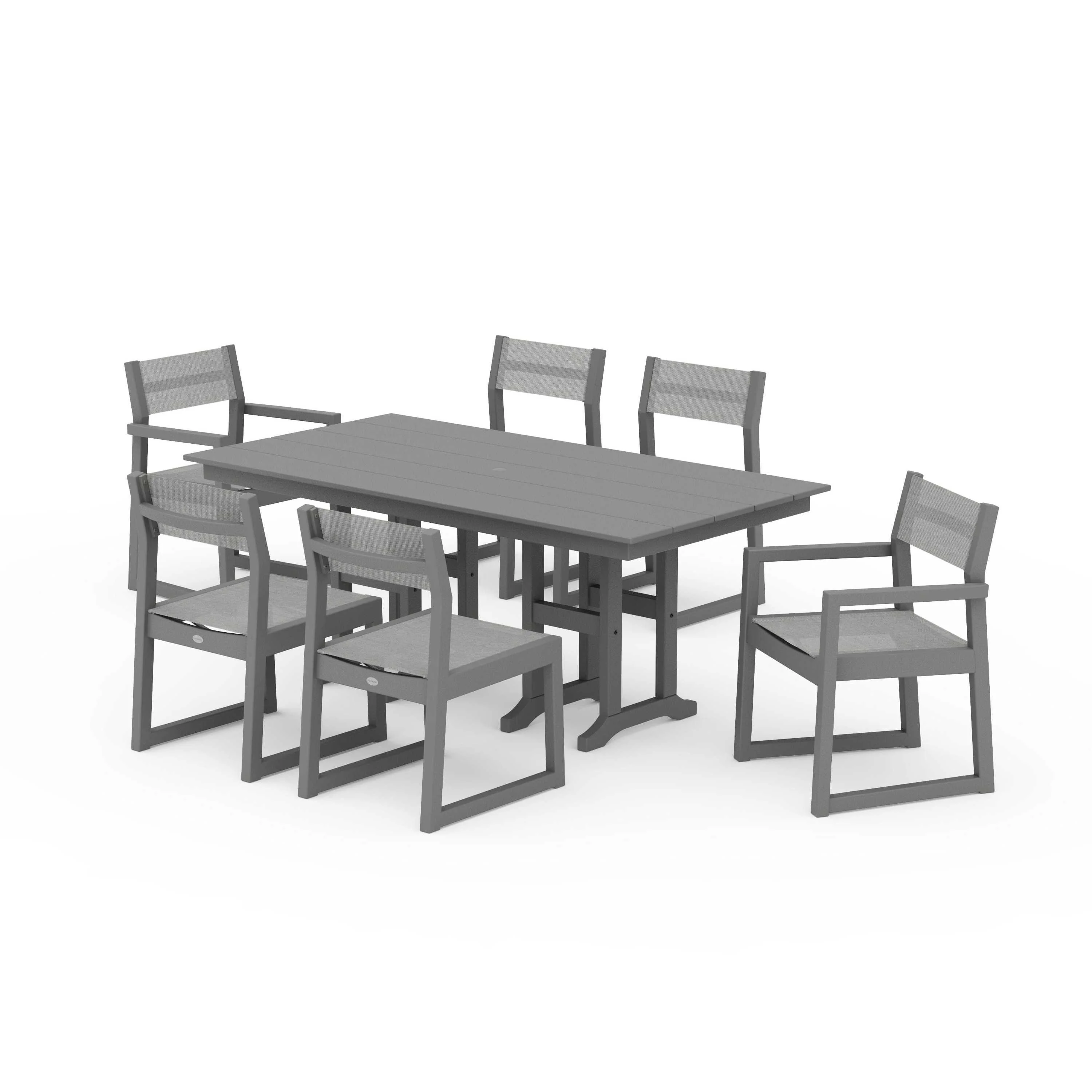 EDGE Sling 7-Piece Farmhouse Dining Set - Image 116