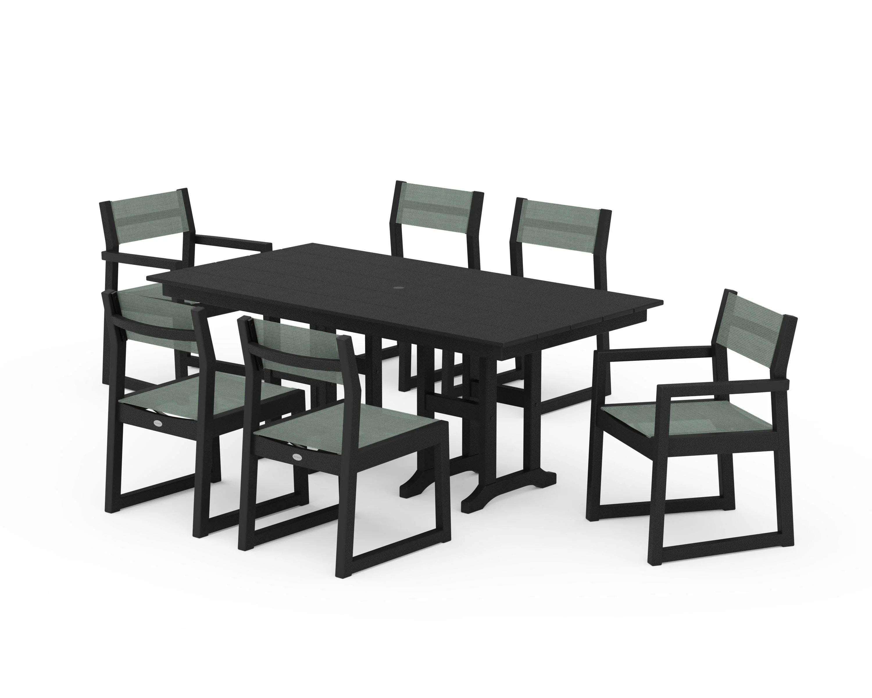 EDGE Sling 7-Piece Farmhouse Dining Set - Image 12