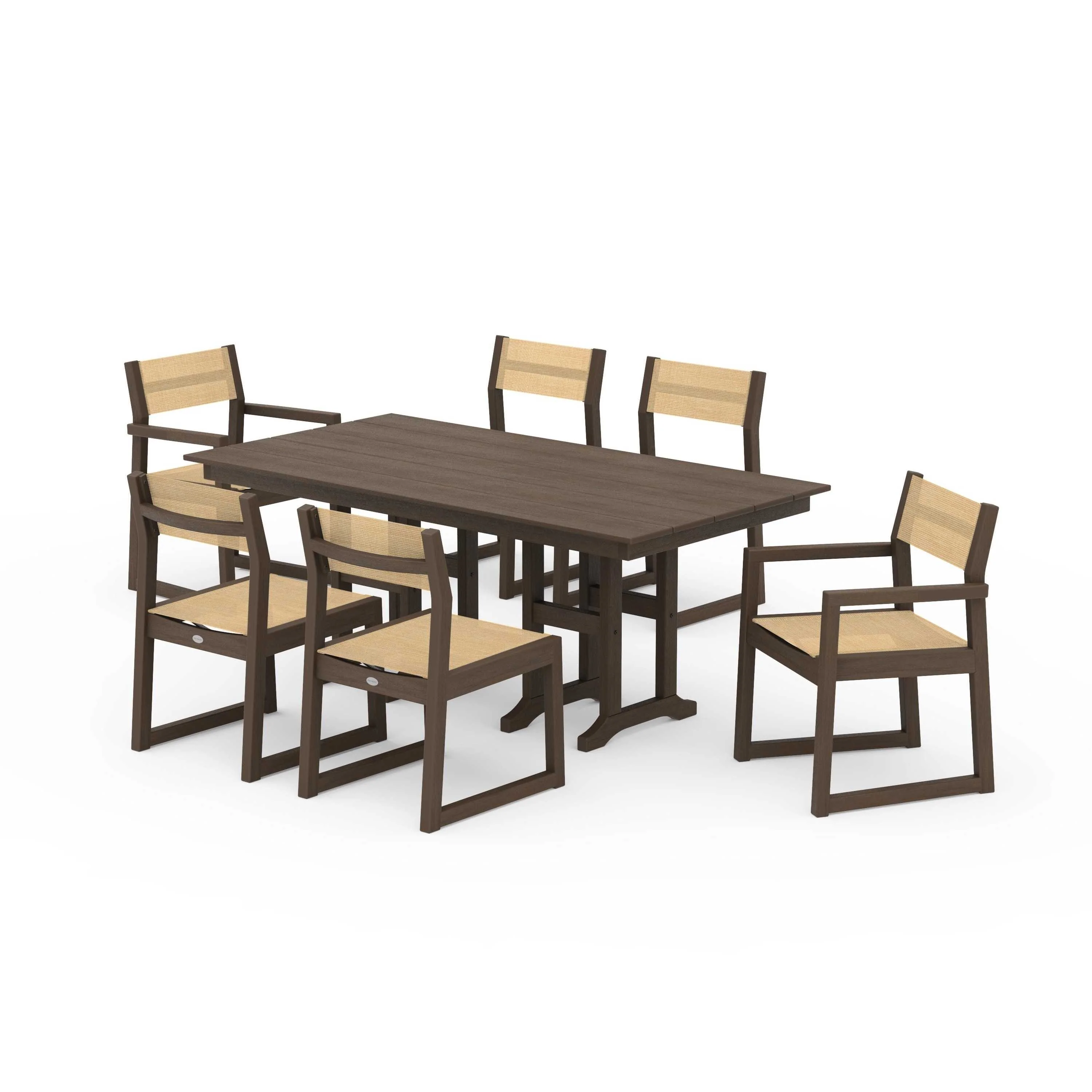 EDGE Sling 7-Piece Farmhouse Dining Set - Image 130