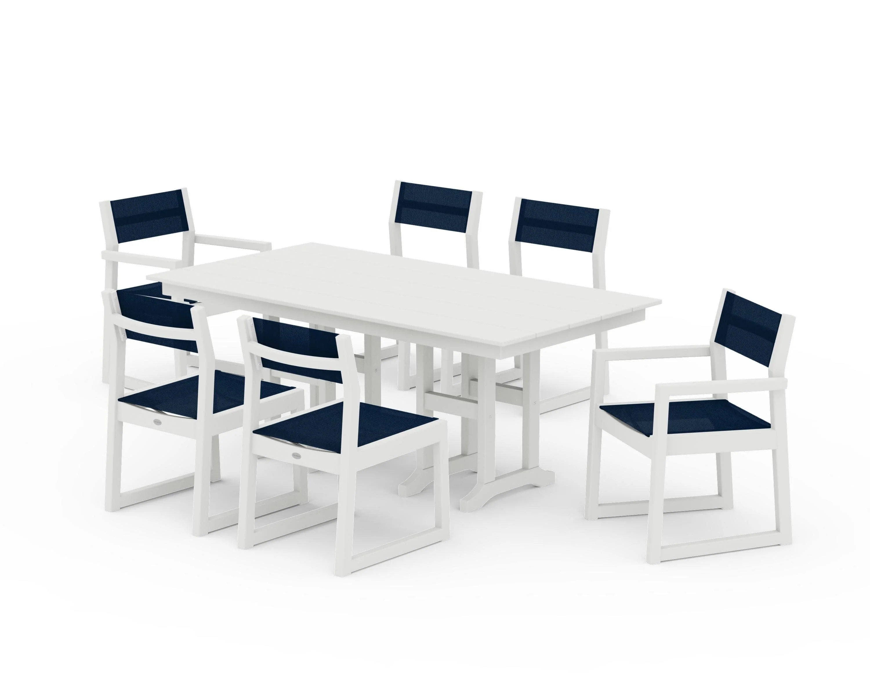 EDGE Sling 7-Piece Farmhouse Dining Set - Image 39