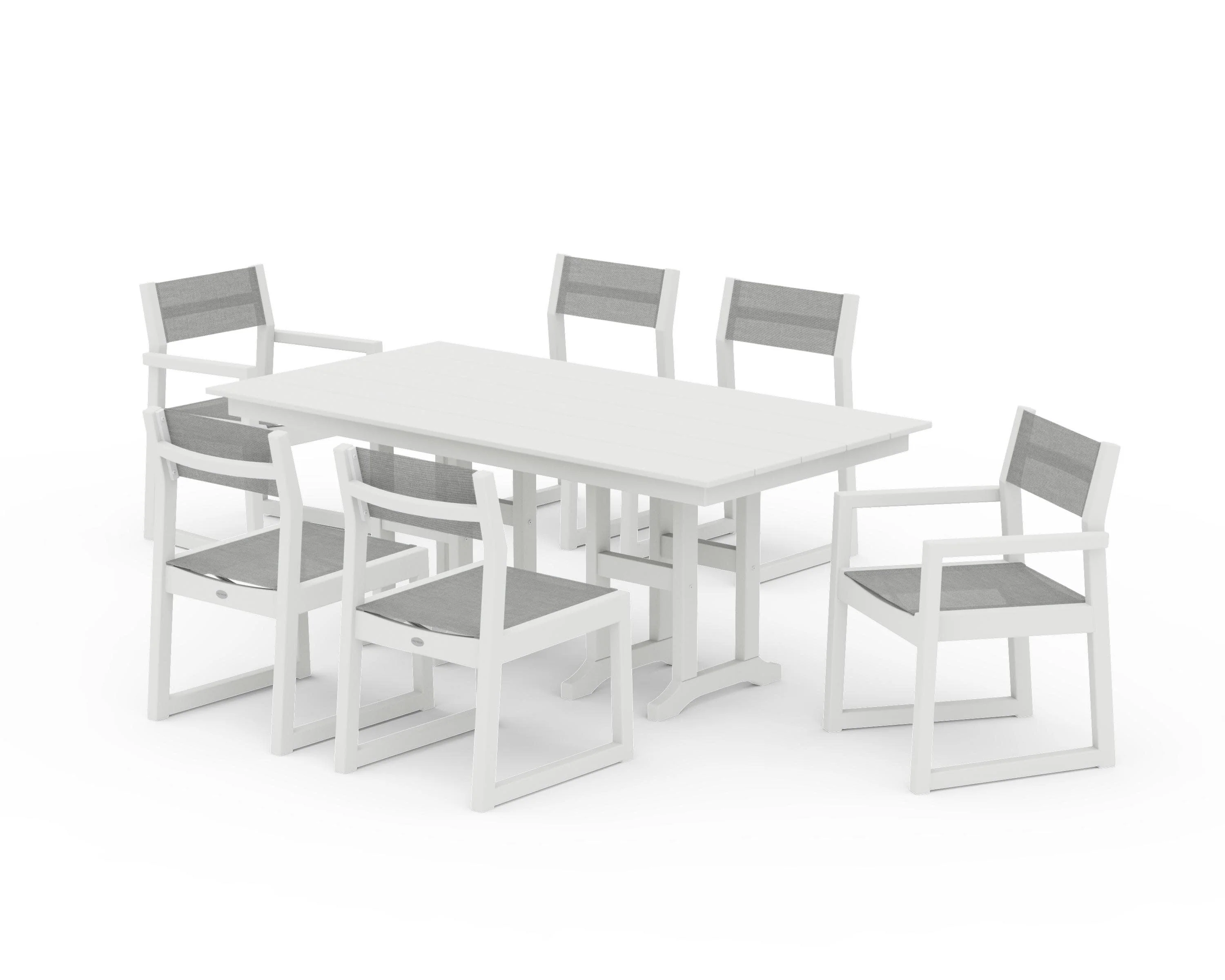 EDGE Sling 7-Piece Farmhouse Dining Set - Image 40