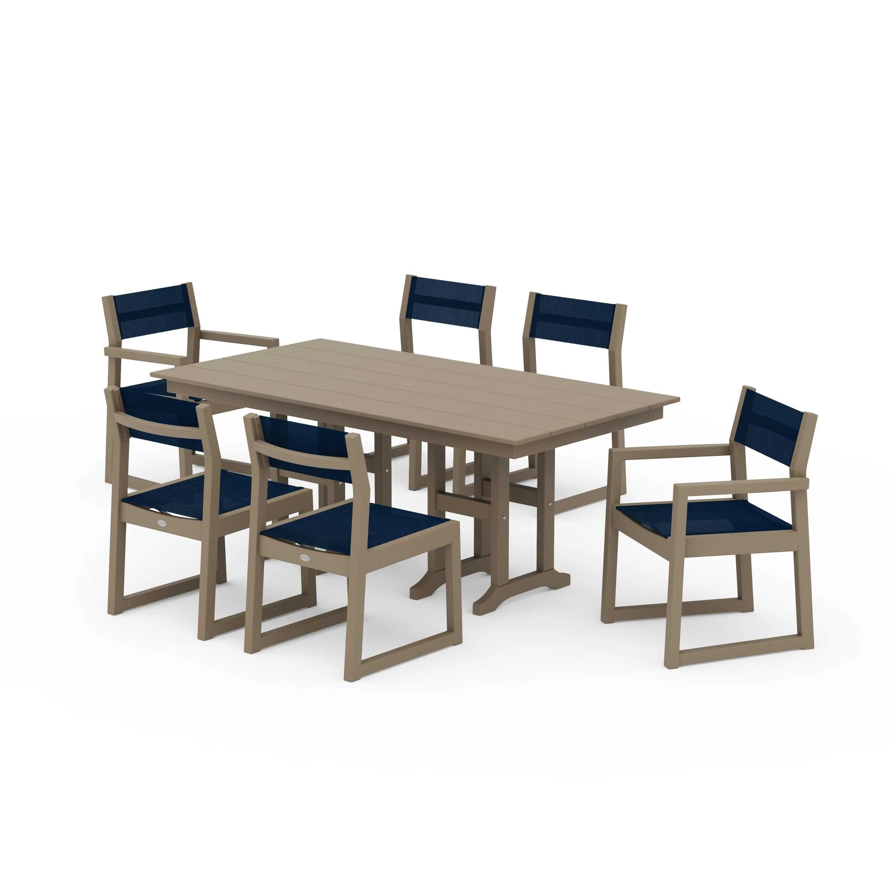 EDGE Sling 7-Piece Farmhouse Dining Set - Image 47