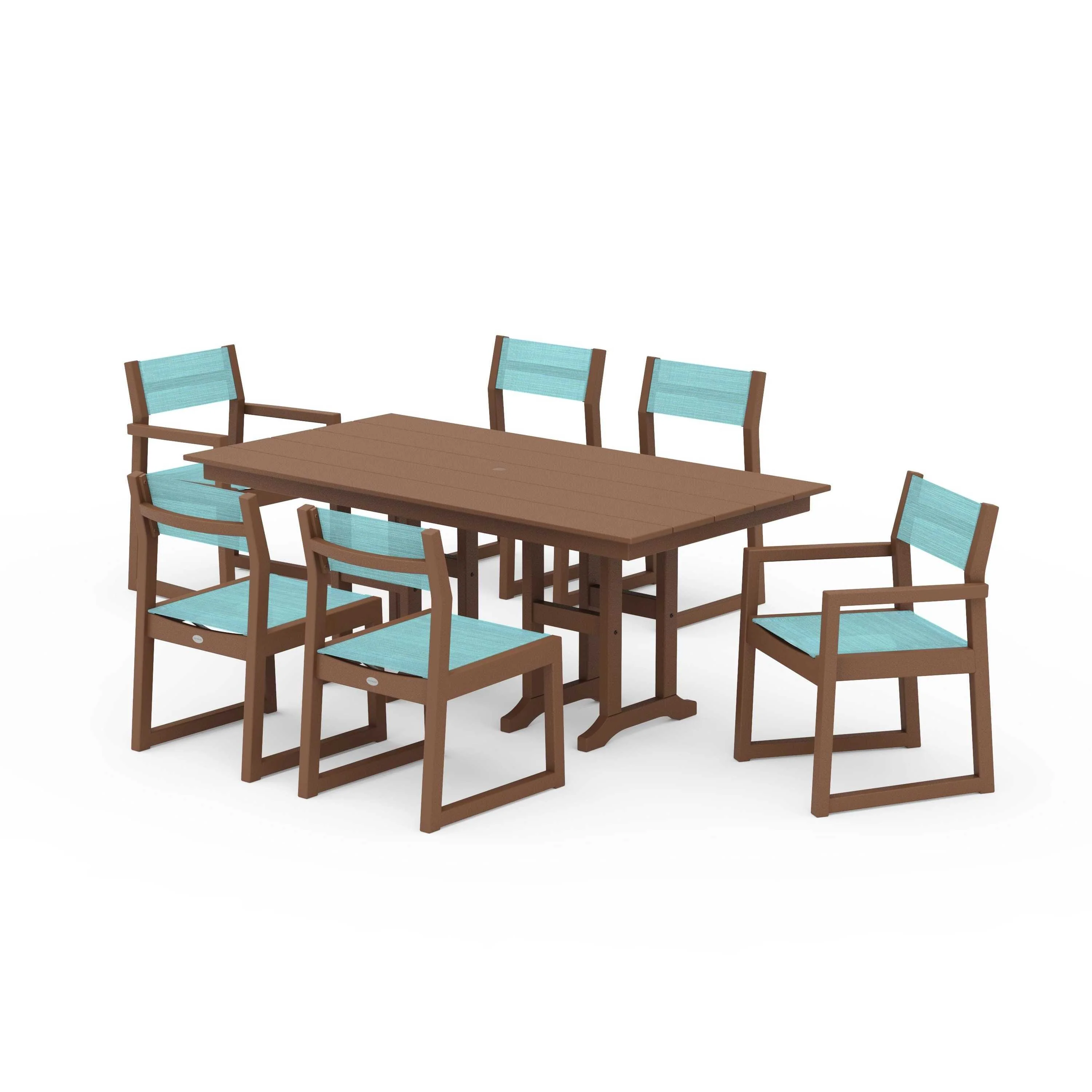EDGE Sling 7-Piece Farmhouse Dining Set - Image 52