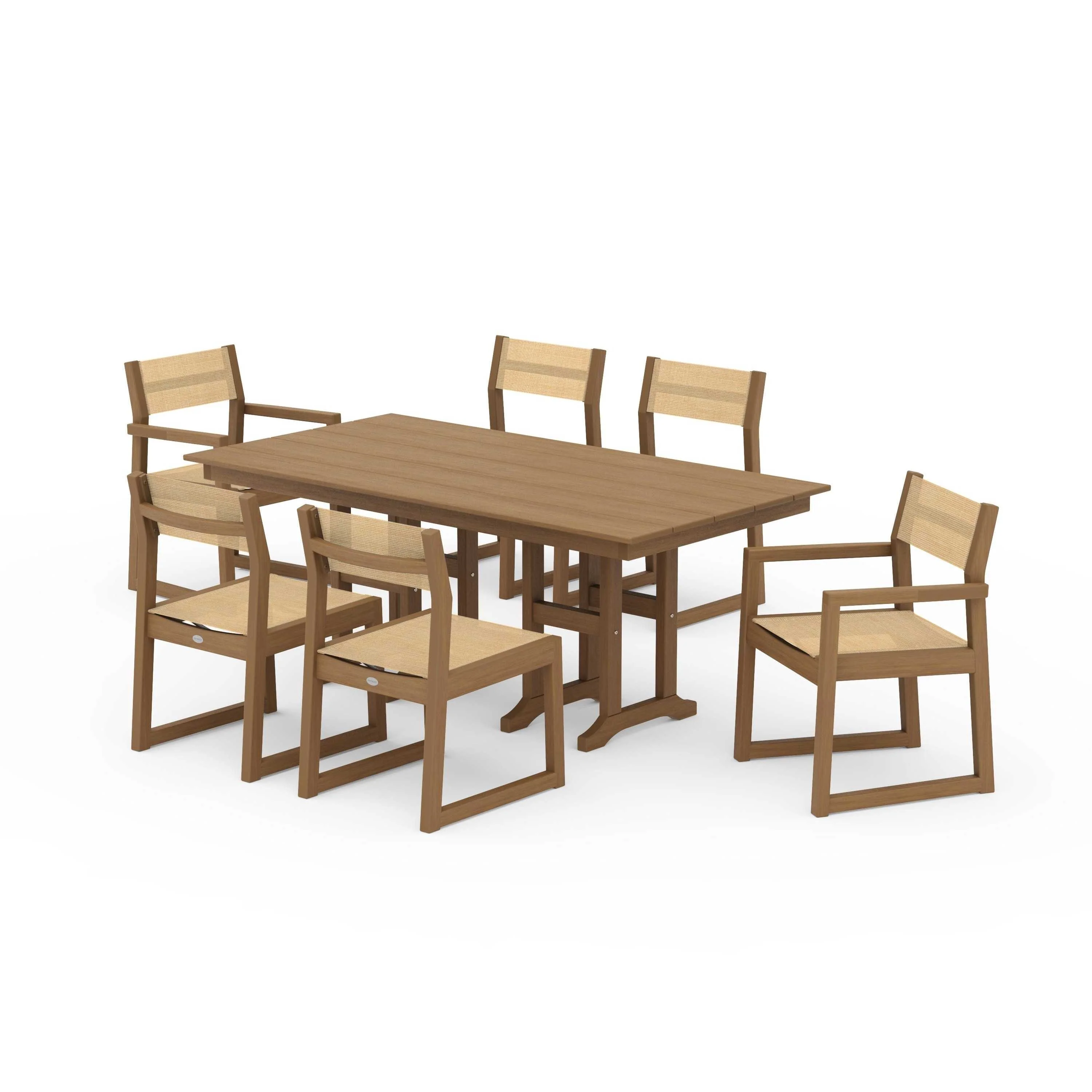 EDGE Sling 7-Piece Farmhouse Dining Set - Image 54