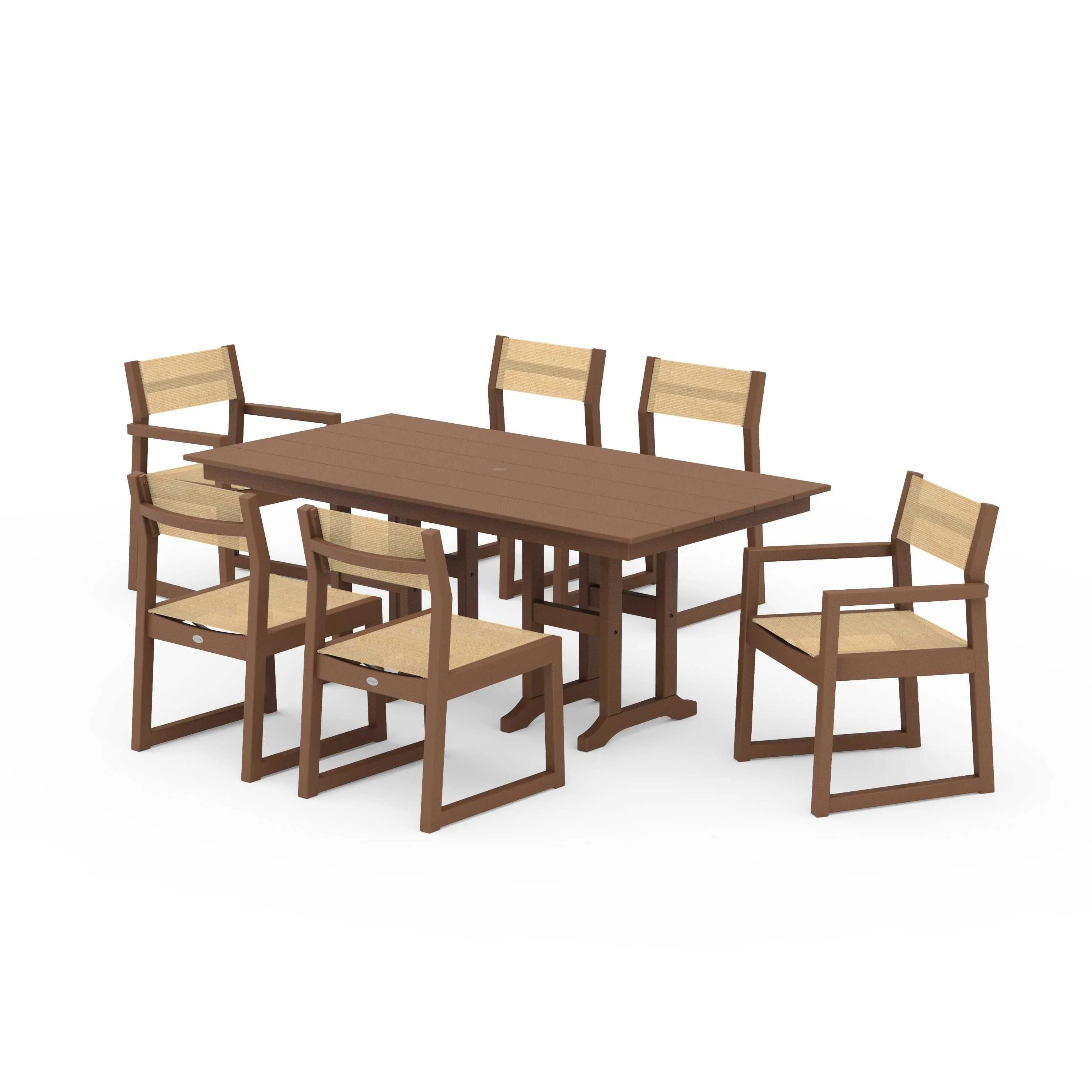 EDGE Sling 7-Piece Farmhouse Dining Set - Image 61