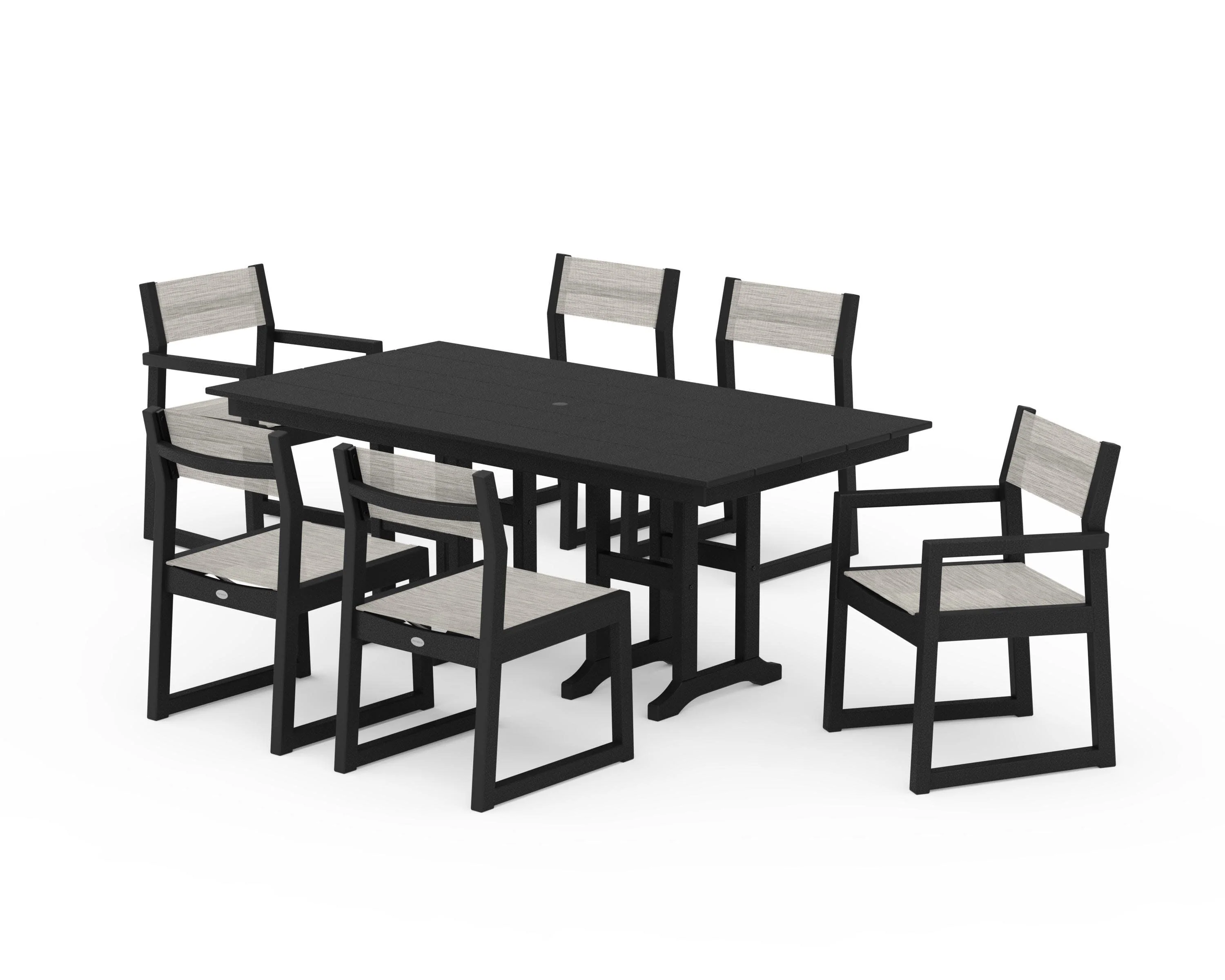EDGE Sling 7-Piece Farmhouse Dining Set - Image 8