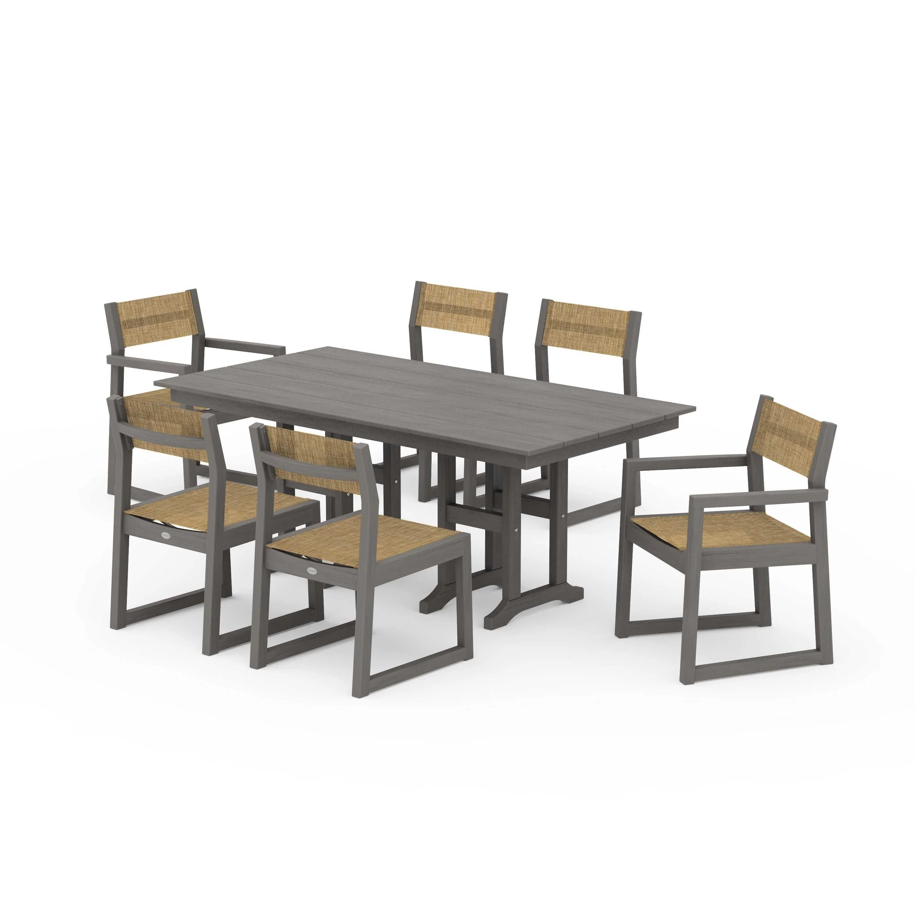 EDGE Sling 7-Piece Farmhouse Dining Set - Image 90