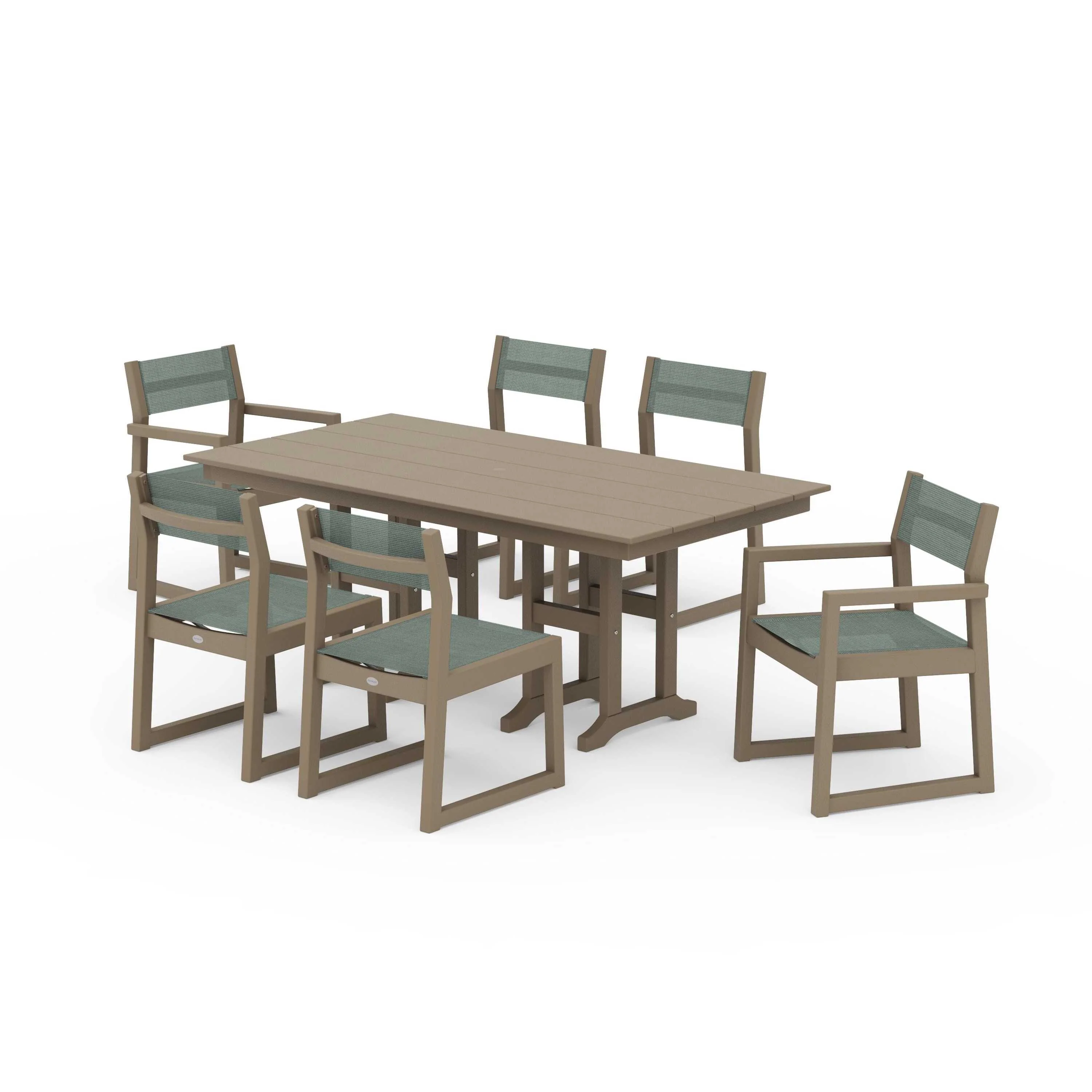 EDGE Sling 7-Piece Farmhouse Dining Set - Image 94