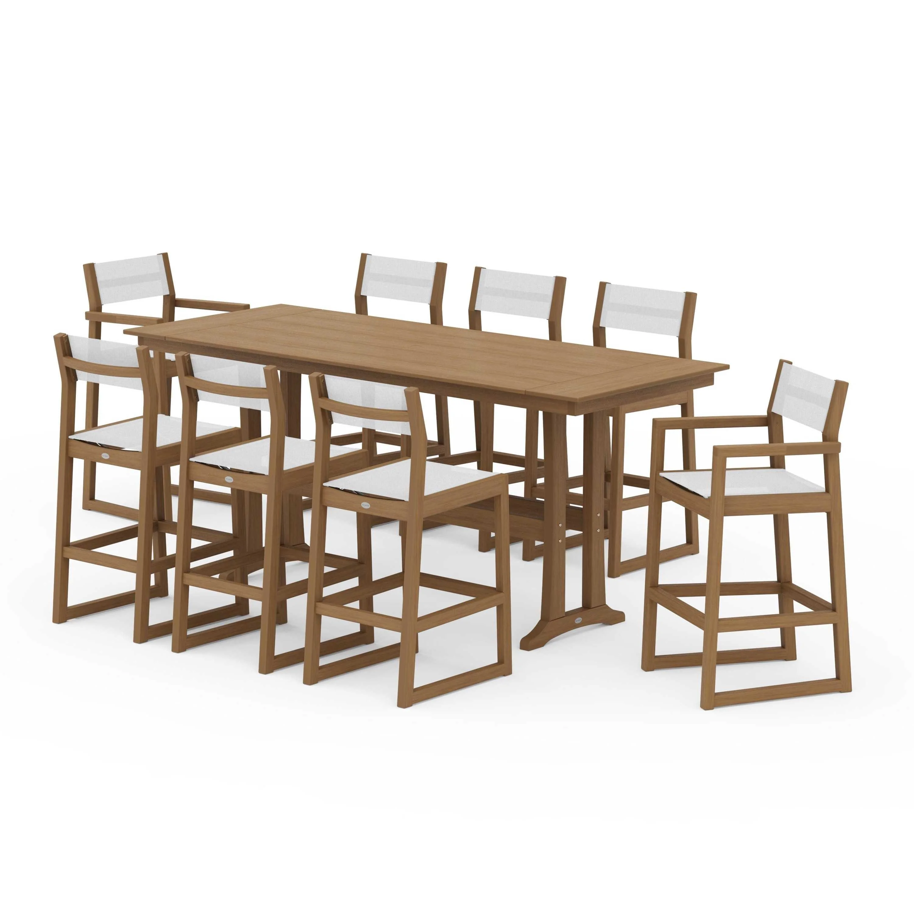 EDGE Sling 9-Piece Farmhouse Bar Set with Trestle Legs - Image 115
