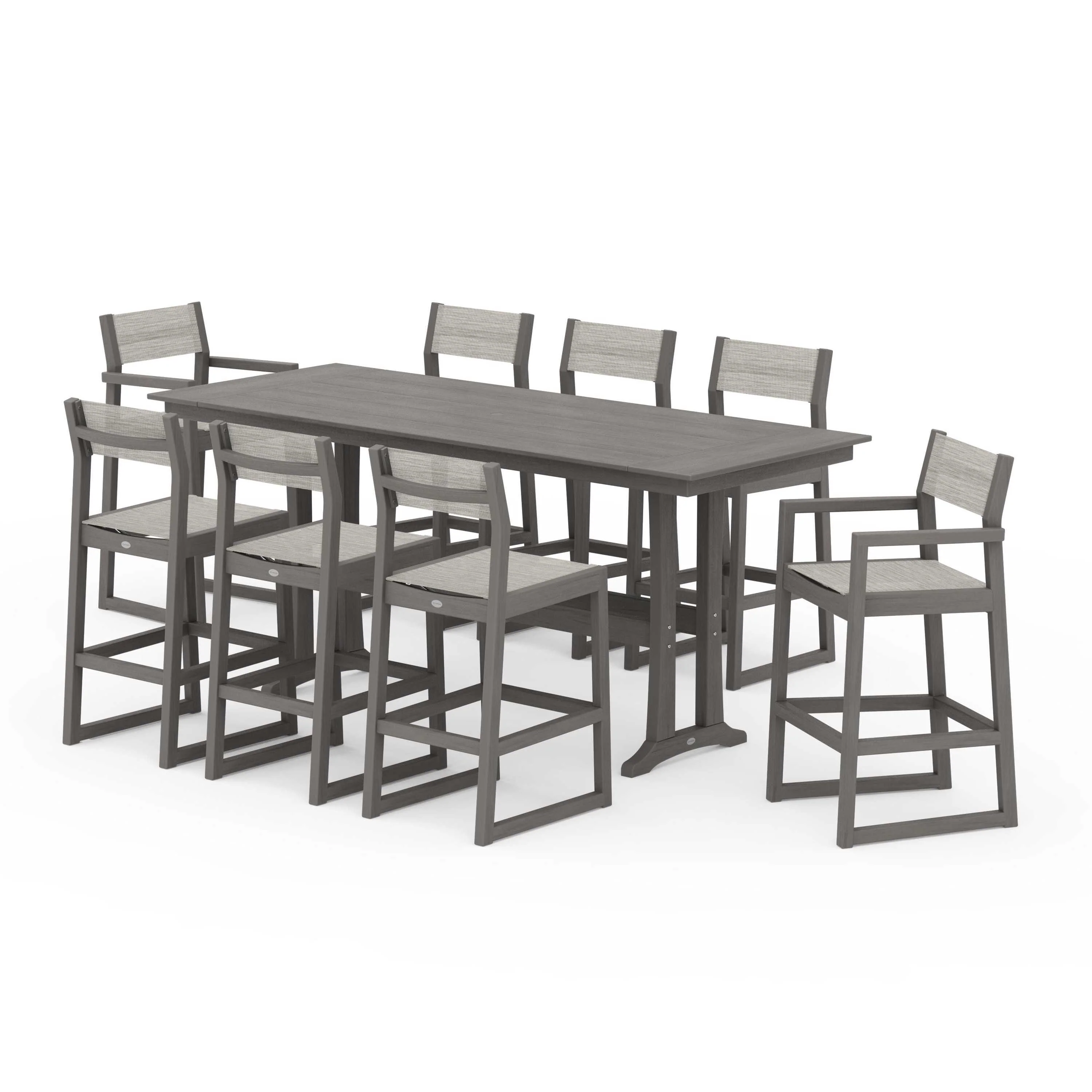 EDGE Sling 9-Piece Farmhouse Bar Set with Trestle Legs - Image 117