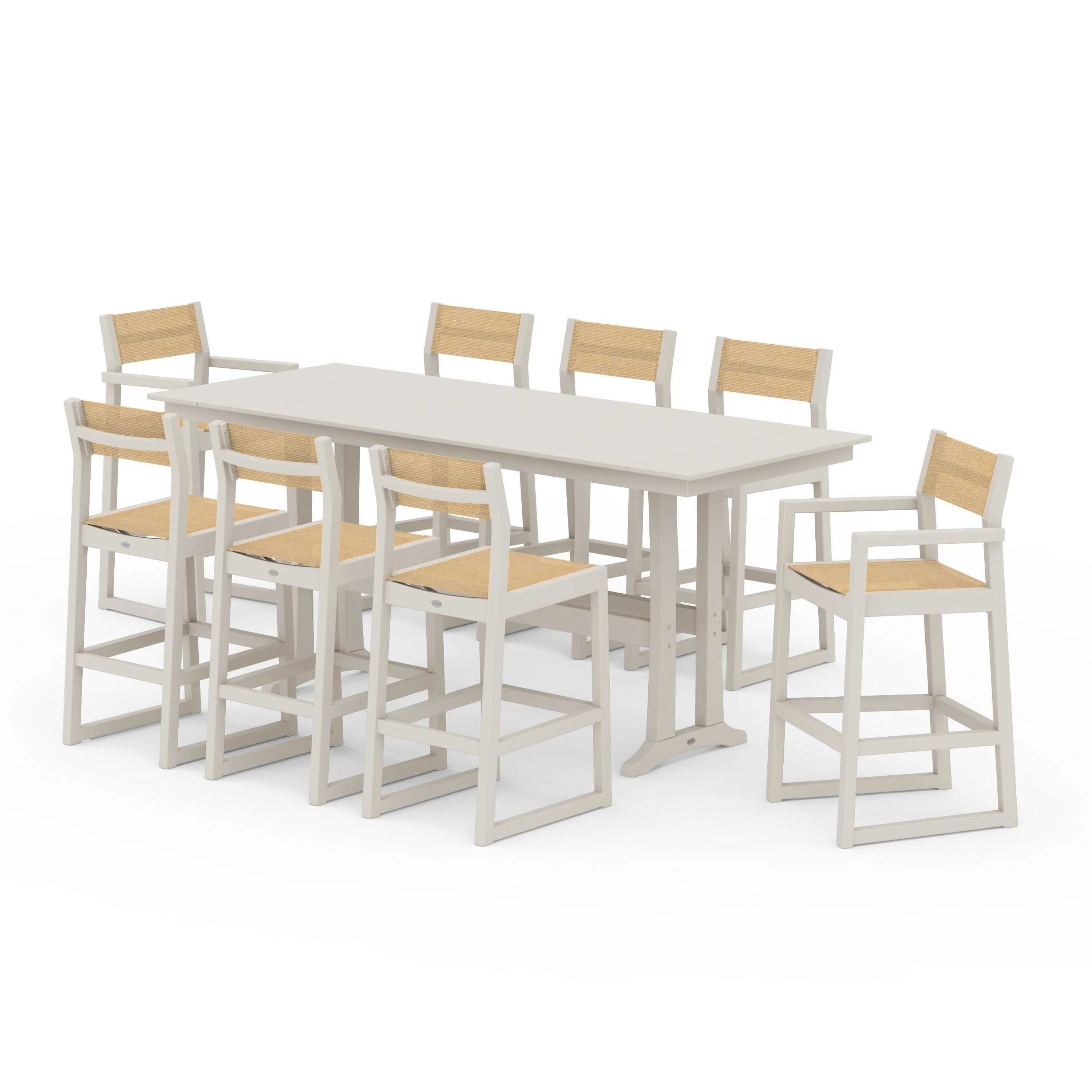 EDGE Sling 9-Piece Farmhouse Bar Set with Trestle Legs - Image 141