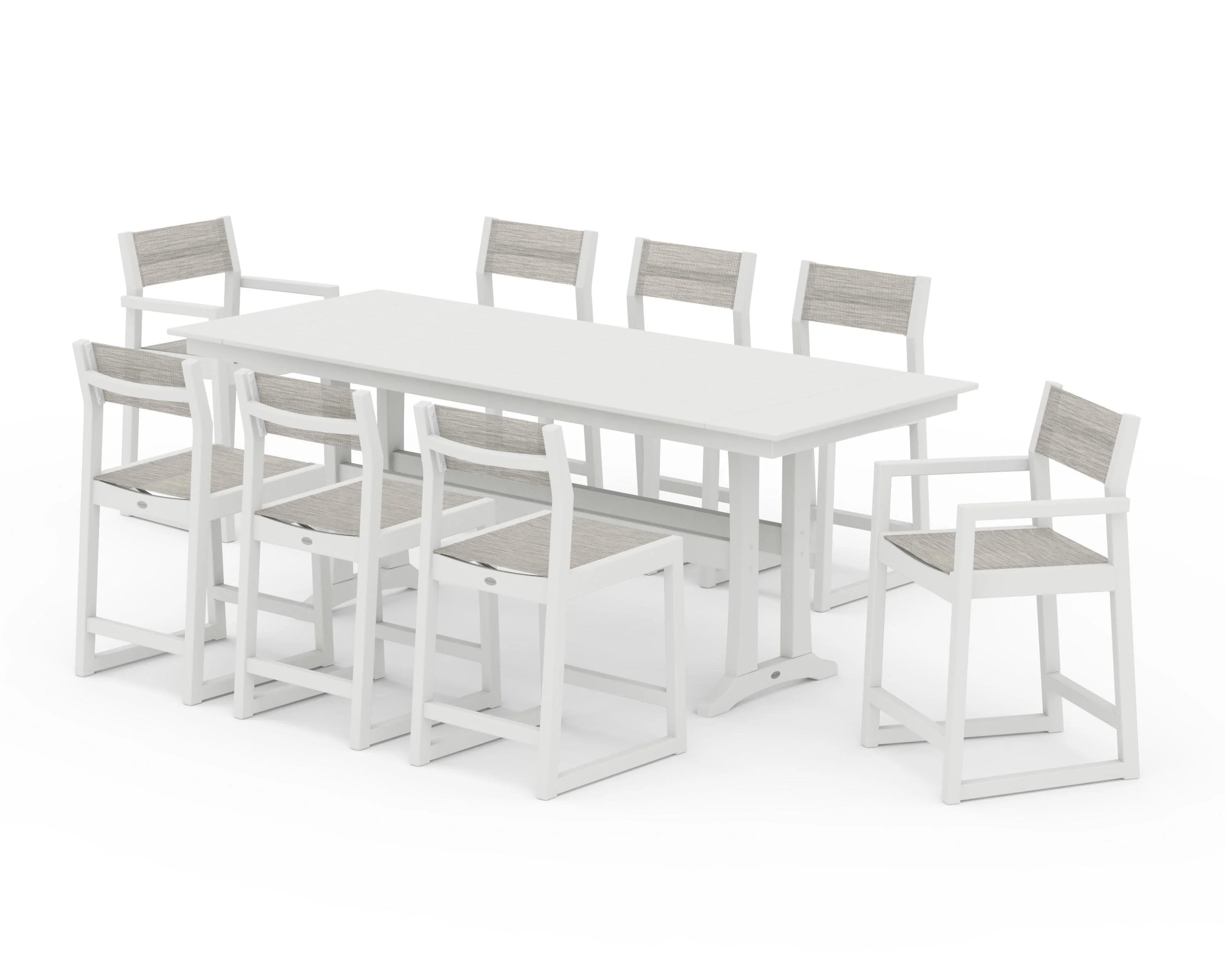 EDGE Sling 9-Piece Farmhouse Counter Set with Trestle Legs - Image 30