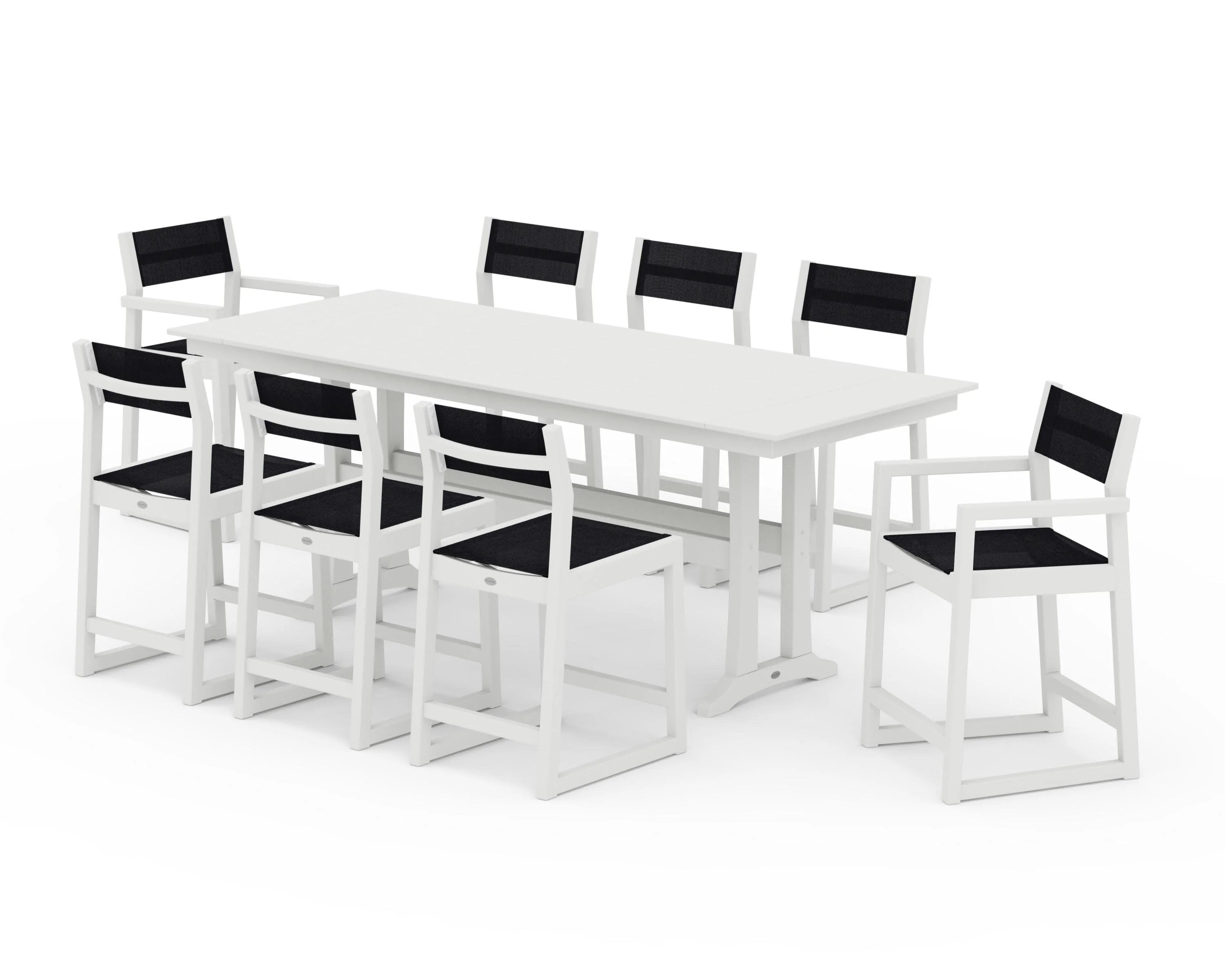 EDGE Sling 9-Piece Farmhouse Counter Set with Trestle Legs - Image 32