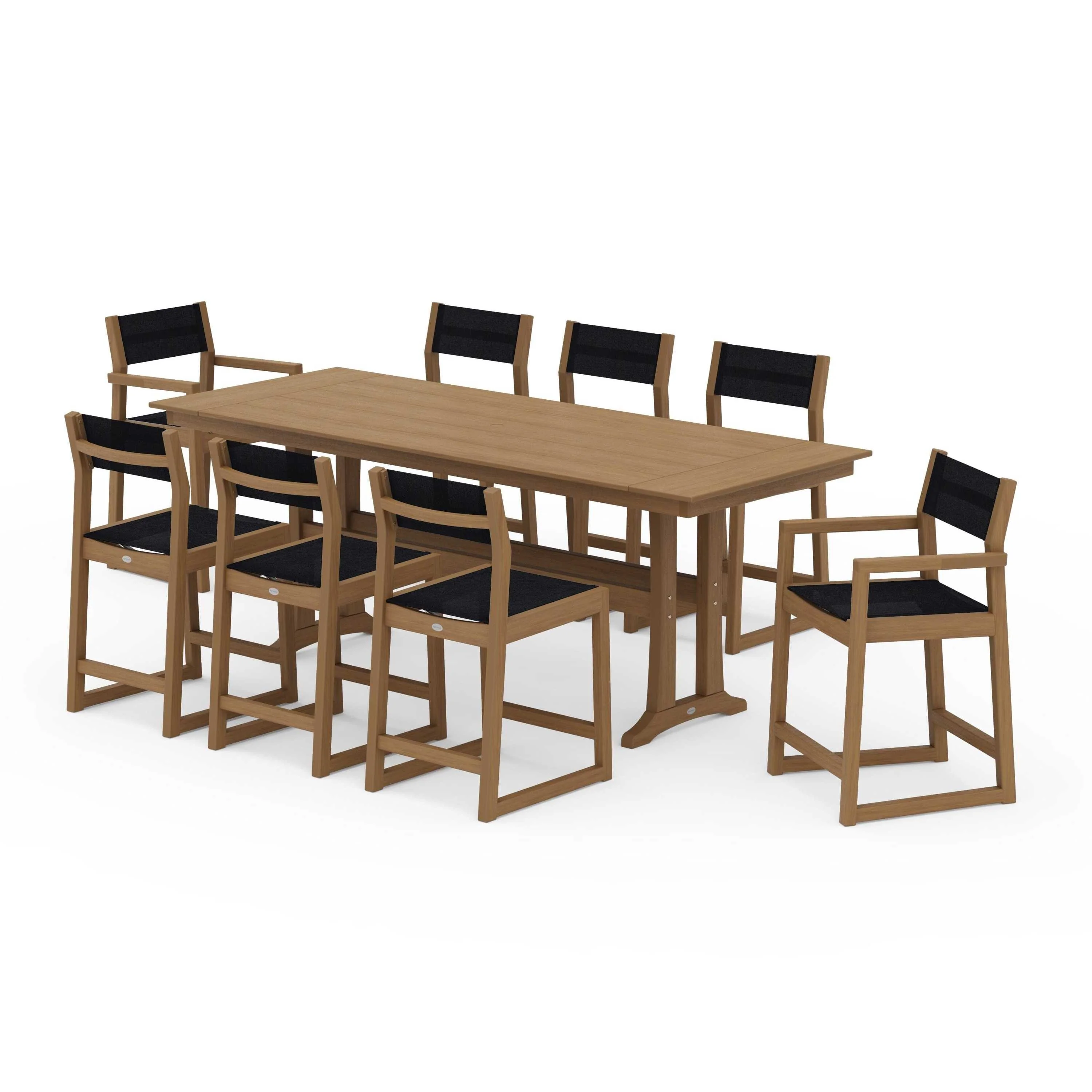 EDGE Sling 9-Piece Farmhouse Counter Set with Trestle Legs - Image 51