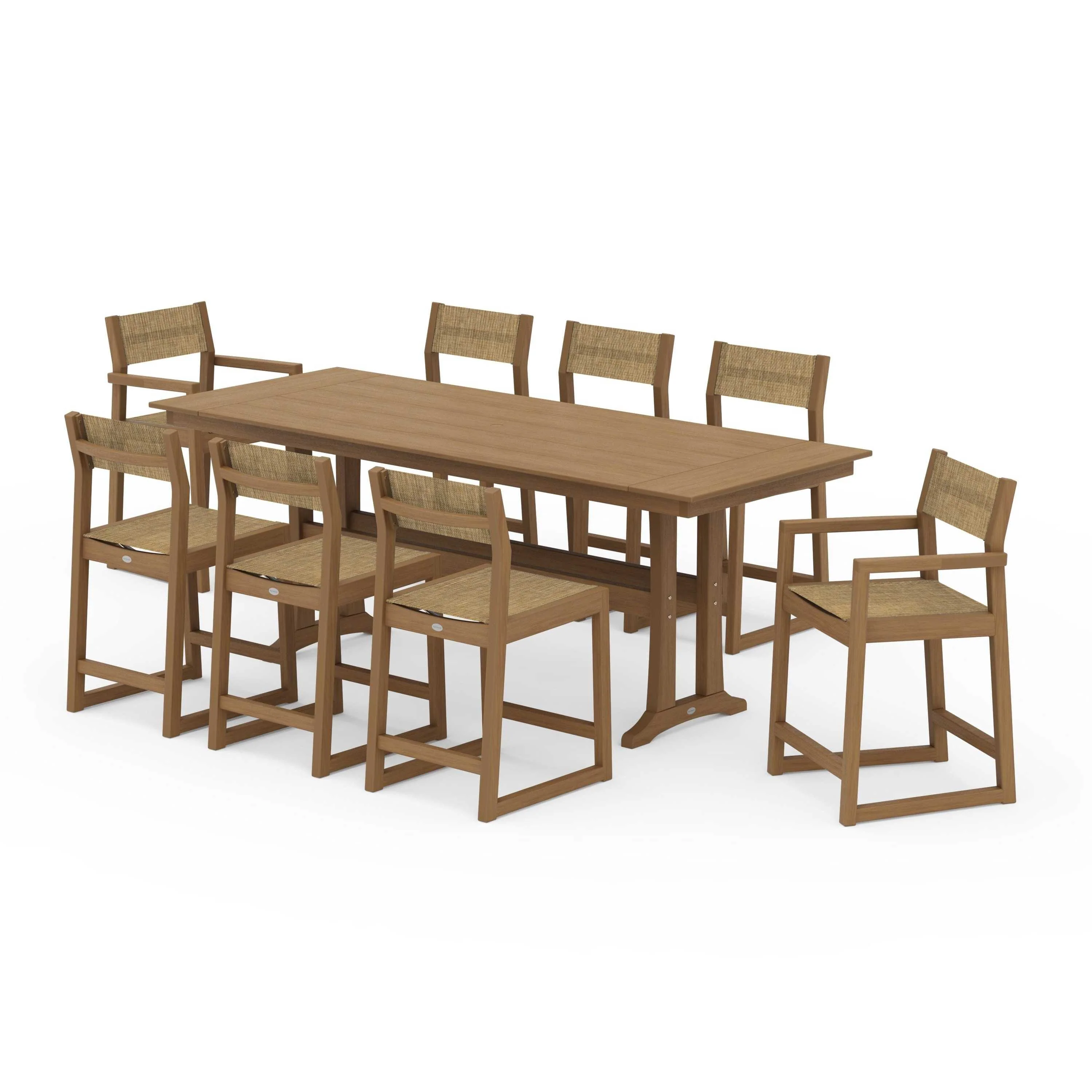 EDGE Sling 9-Piece Farmhouse Counter Set with Trestle Legs - Image 91