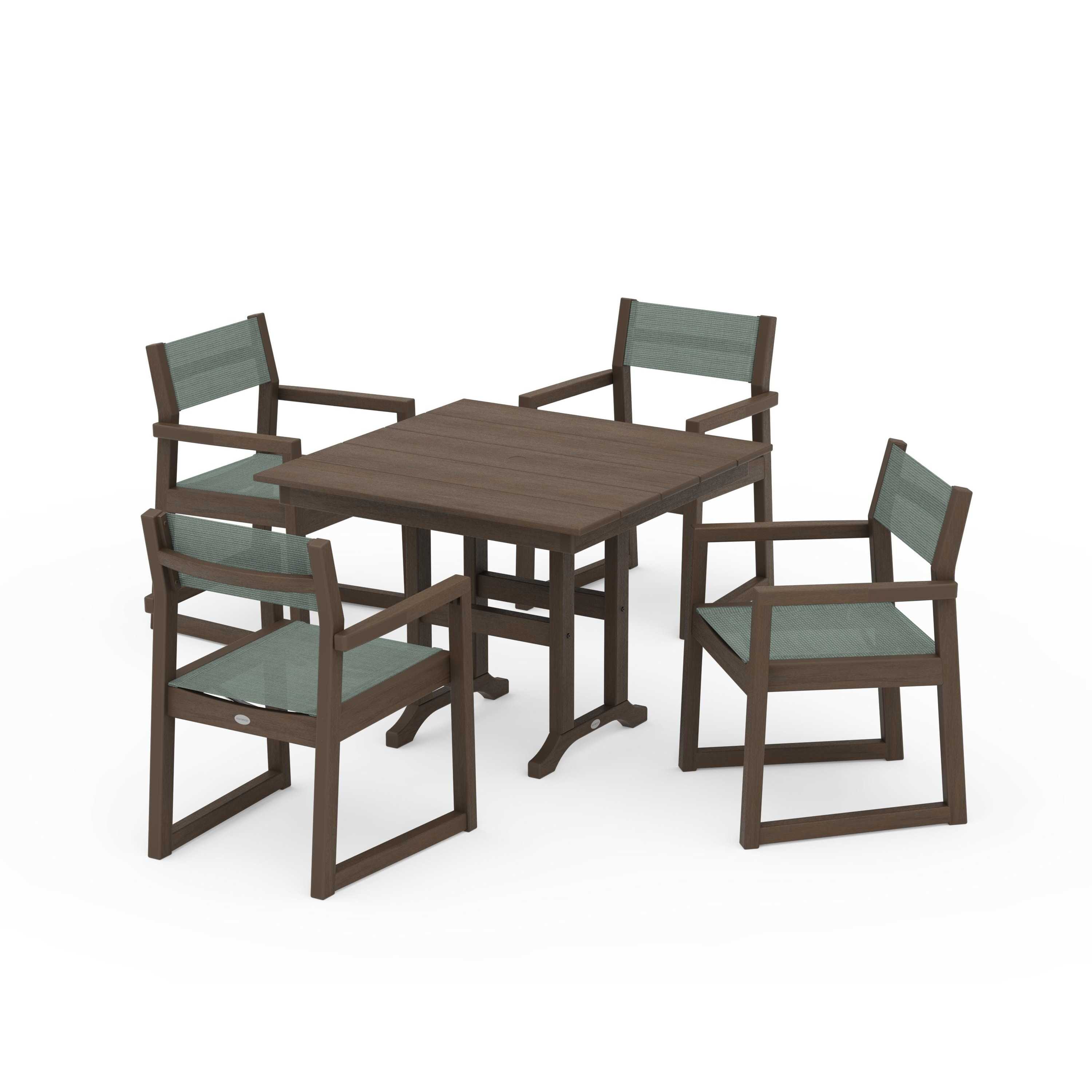 EDGE Sling Arm Chair 5-Piece Farmhouse Dining Set - Image 104