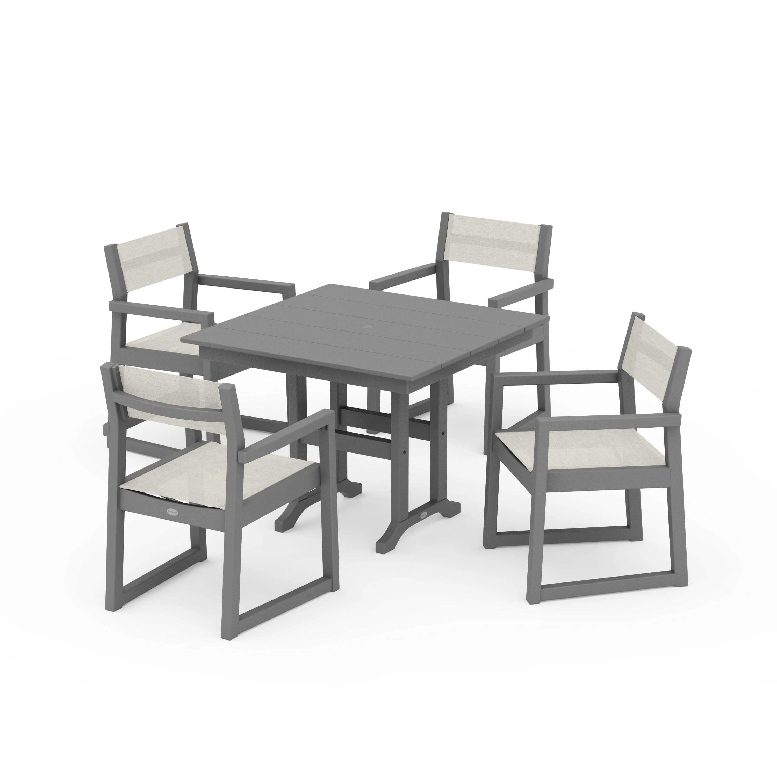 EDGE Sling Arm Chair 5-Piece Farmhouse Dining Set - Image 107