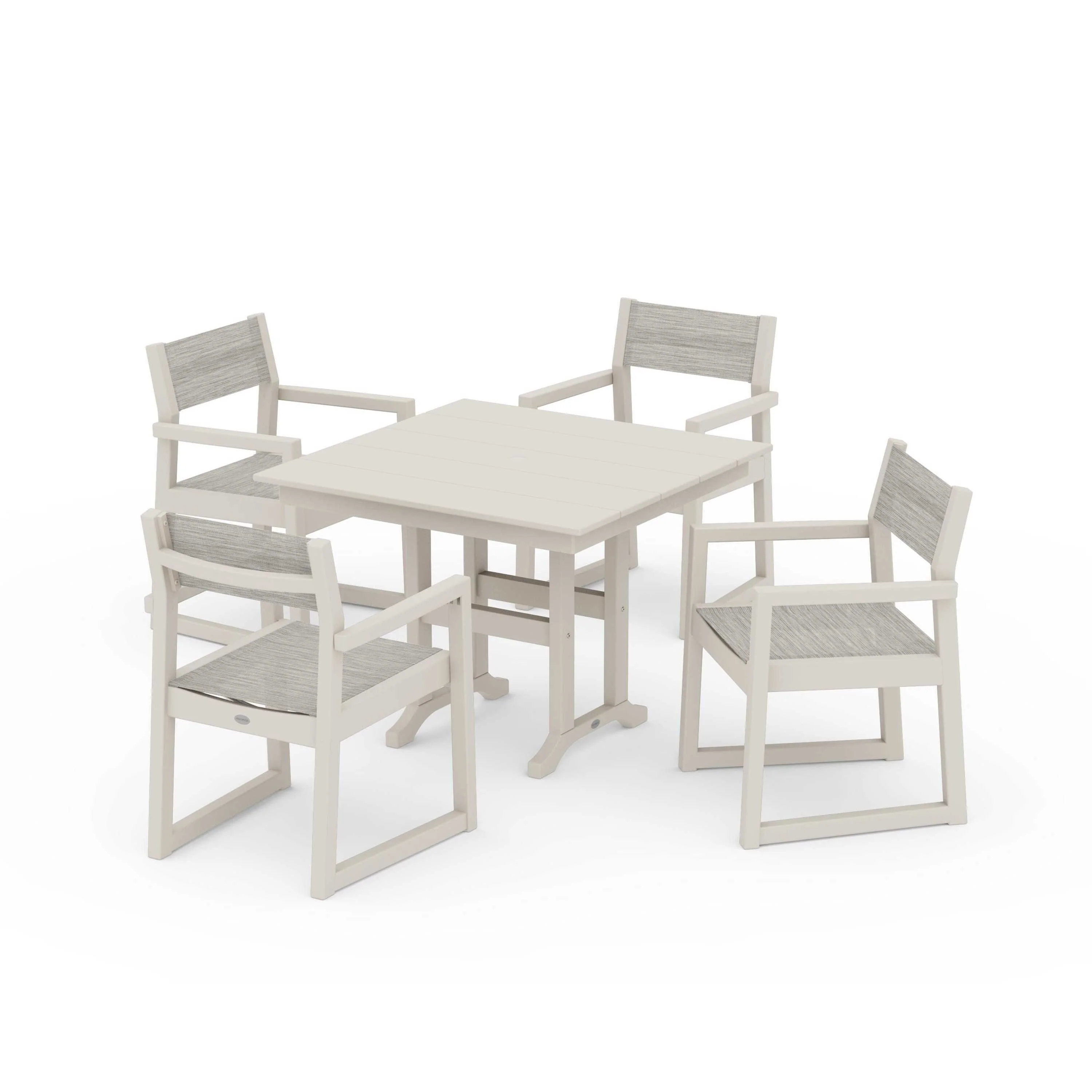 EDGE Sling Arm Chair 5-Piece Farmhouse Dining Set - Image 109
