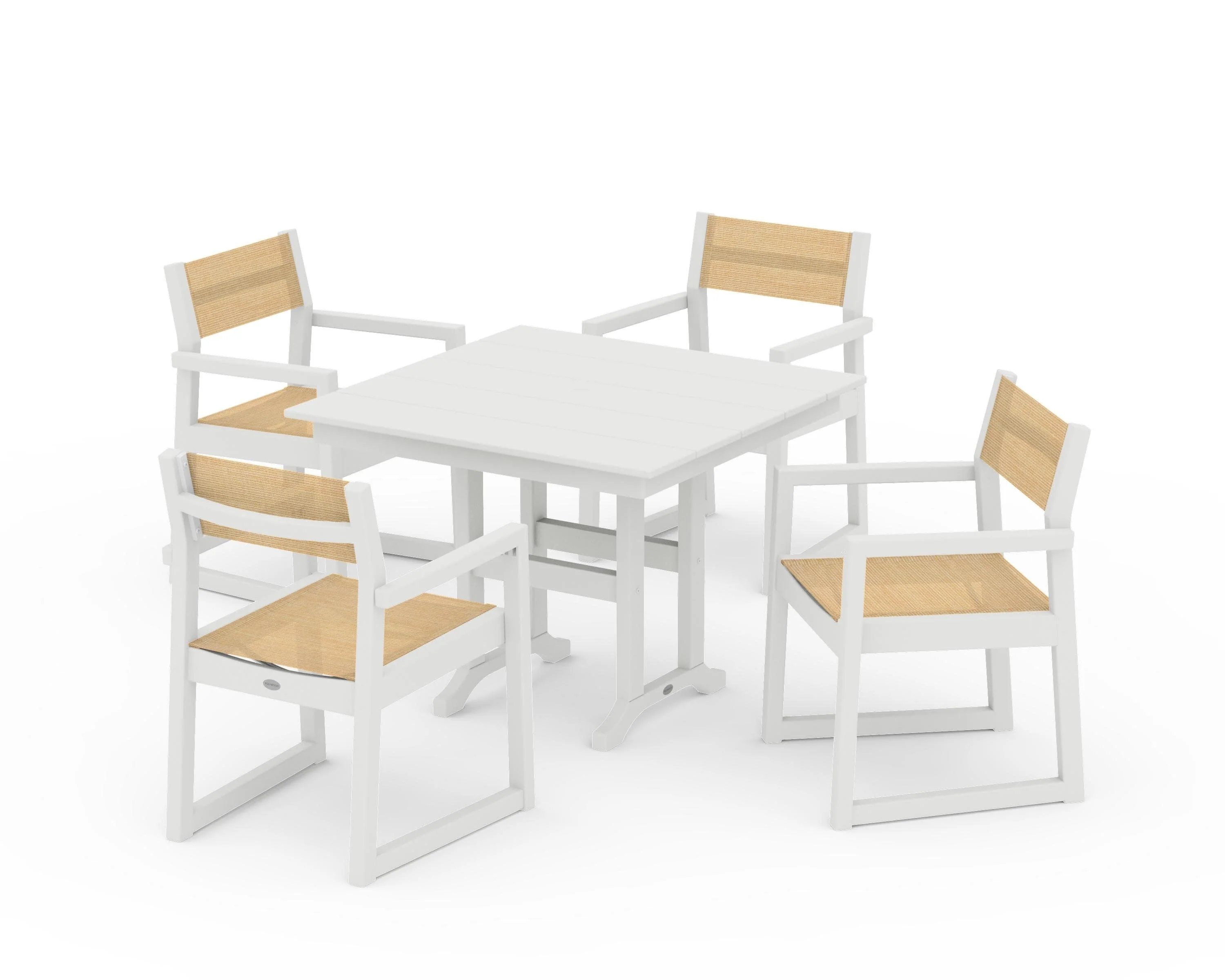 EDGE Sling Arm Chair 5-Piece Farmhouse Dining Set - Image 11