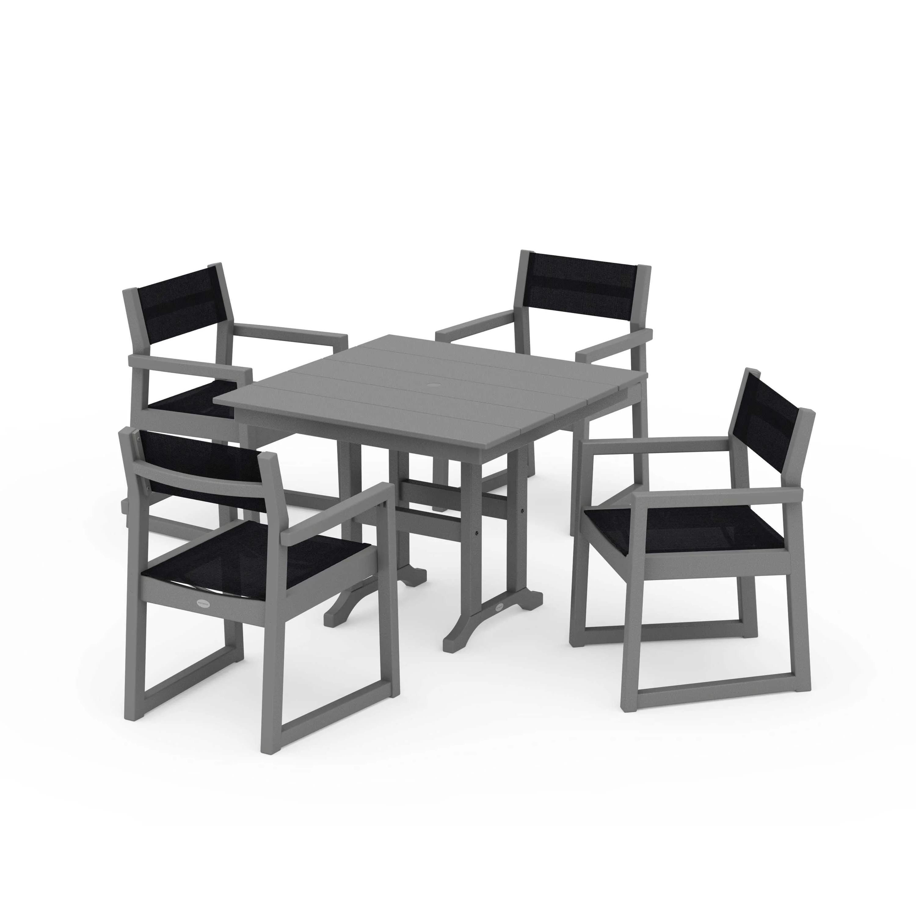 EDGE Sling Arm Chair 5-Piece Farmhouse Dining Set - Image 111