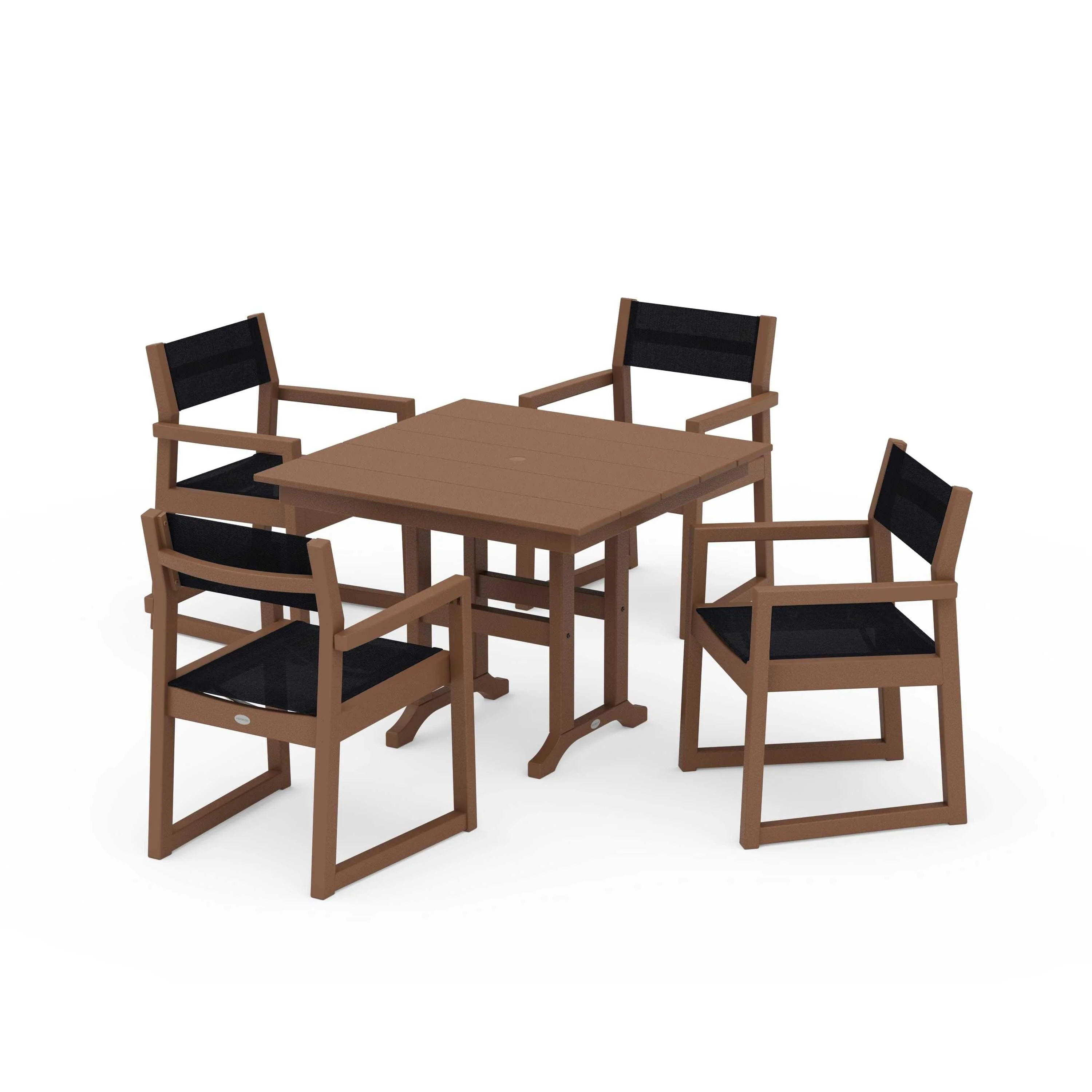 EDGE Sling Arm Chair 5-Piece Farmhouse Dining Set - Image 114