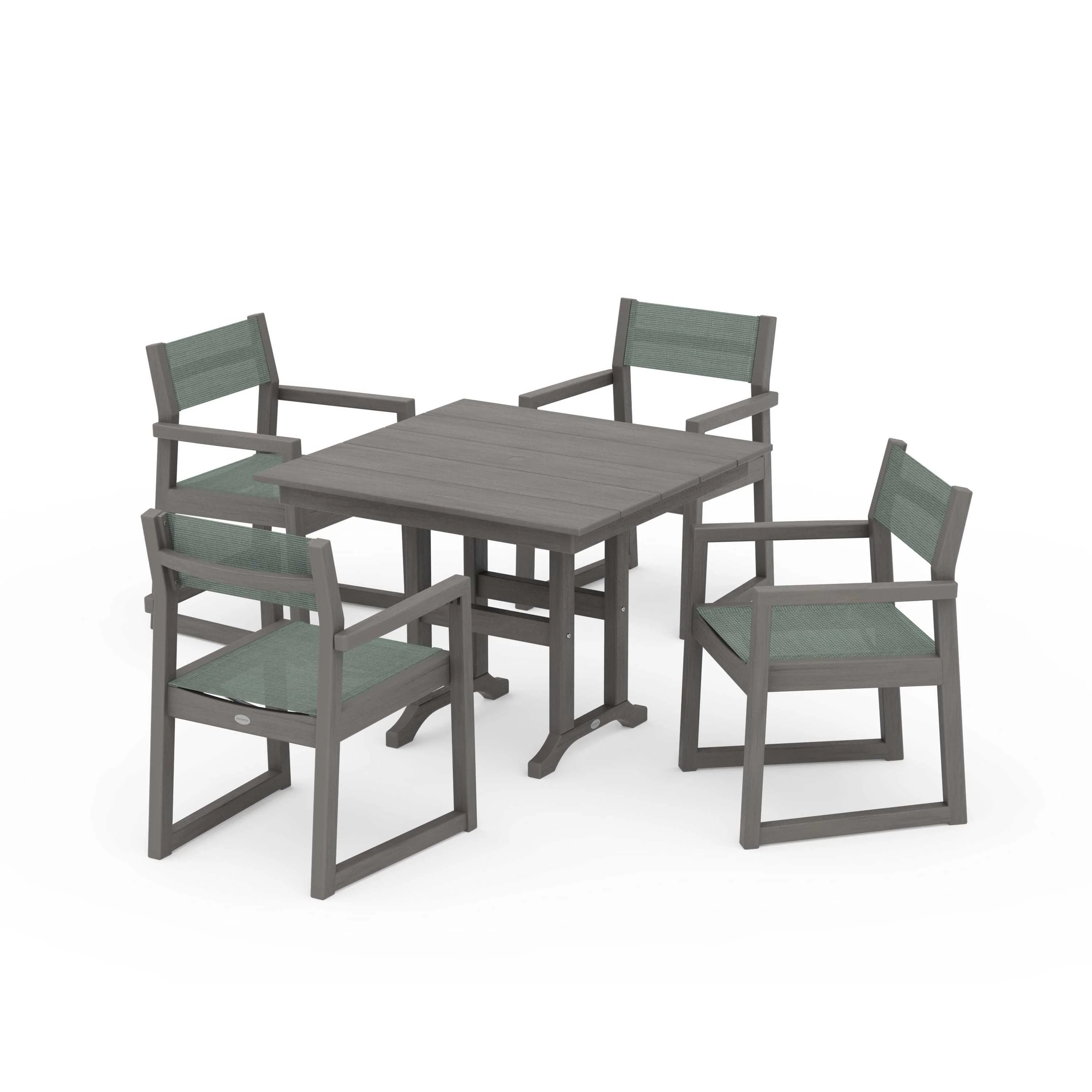 EDGE Sling Arm Chair 5-Piece Farmhouse Dining Set - Image 119