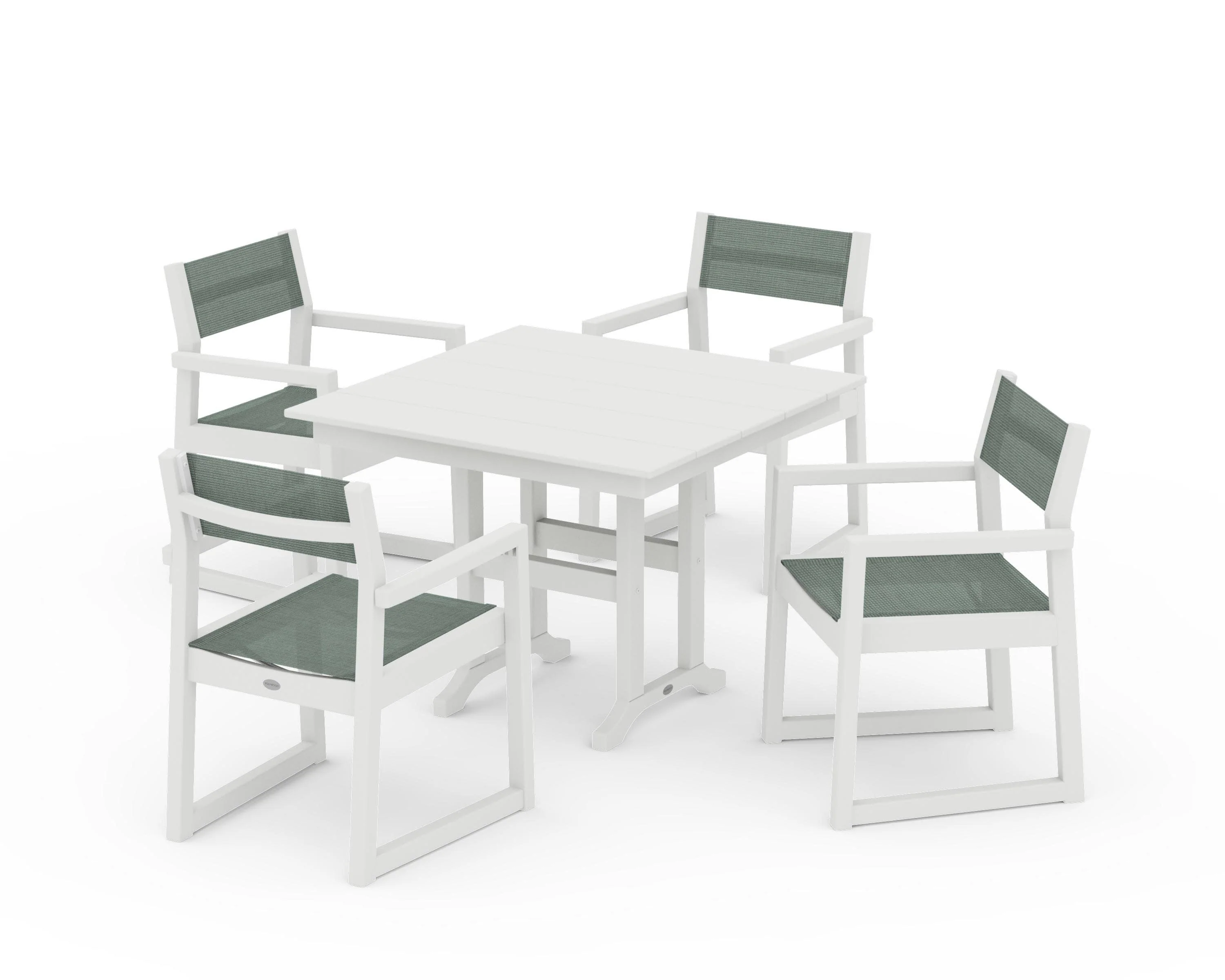 EDGE Sling Arm Chair 5-Piece Farmhouse Dining Set - Image 12