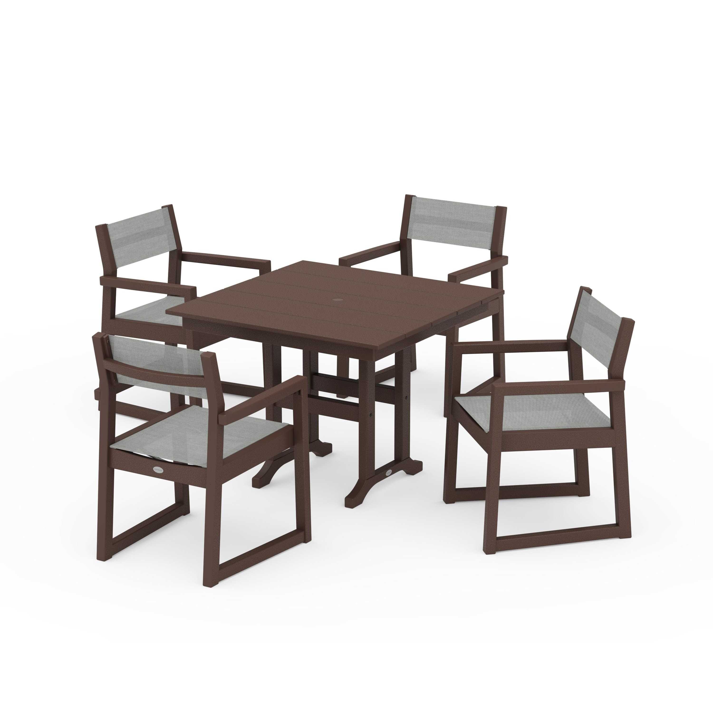 EDGE Sling Arm Chair 5-Piece Farmhouse Dining Set - Image 130