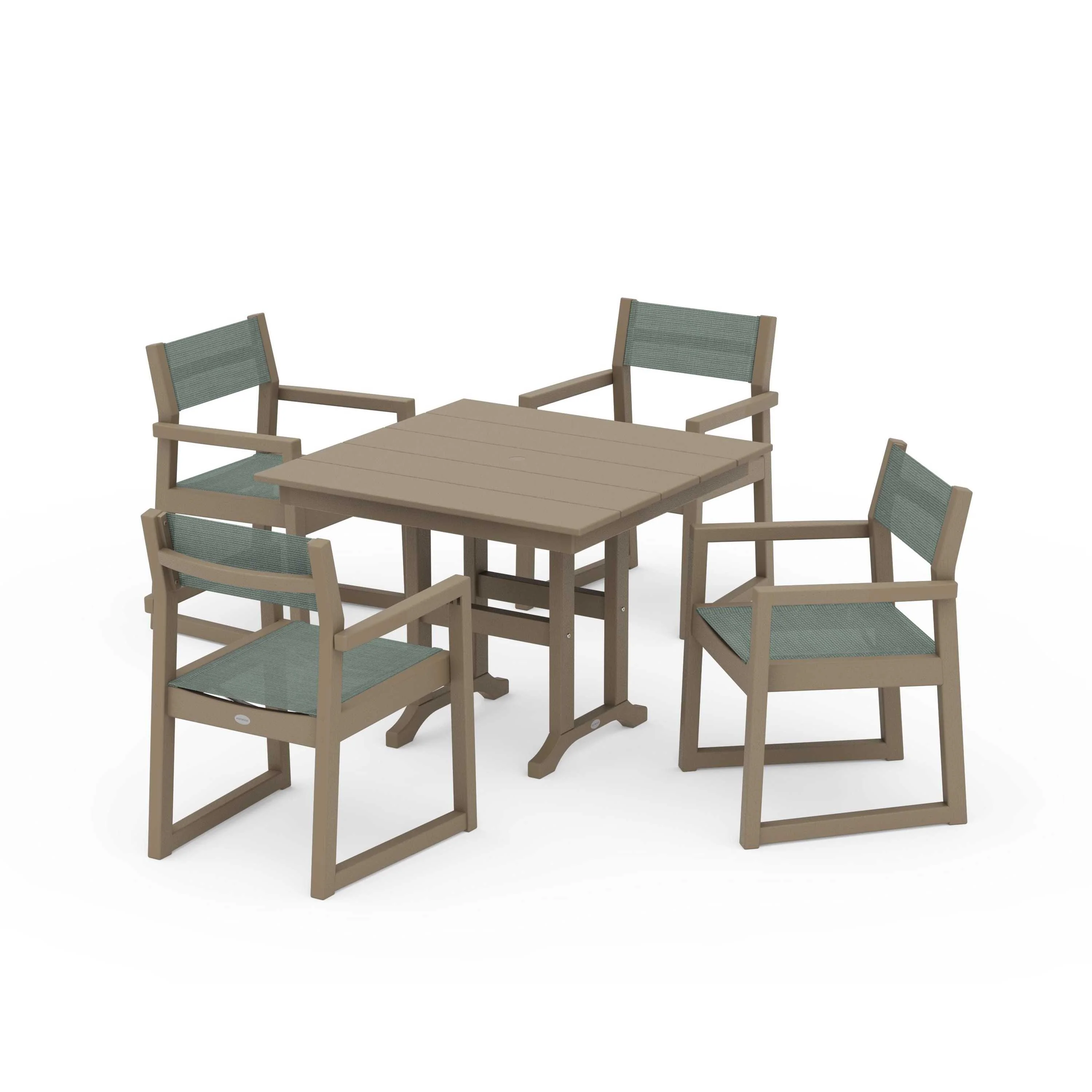 EDGE Sling Arm Chair 5-Piece Farmhouse Dining Set - Image 133