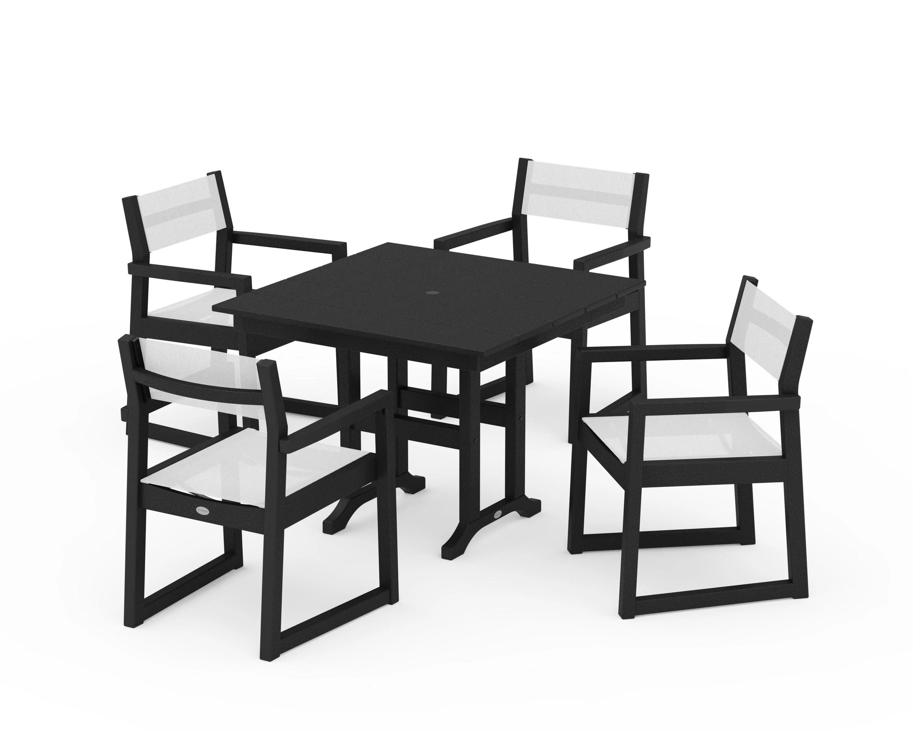 EDGE Sling Arm Chair 5-Piece Farmhouse Dining Set - Image 14
