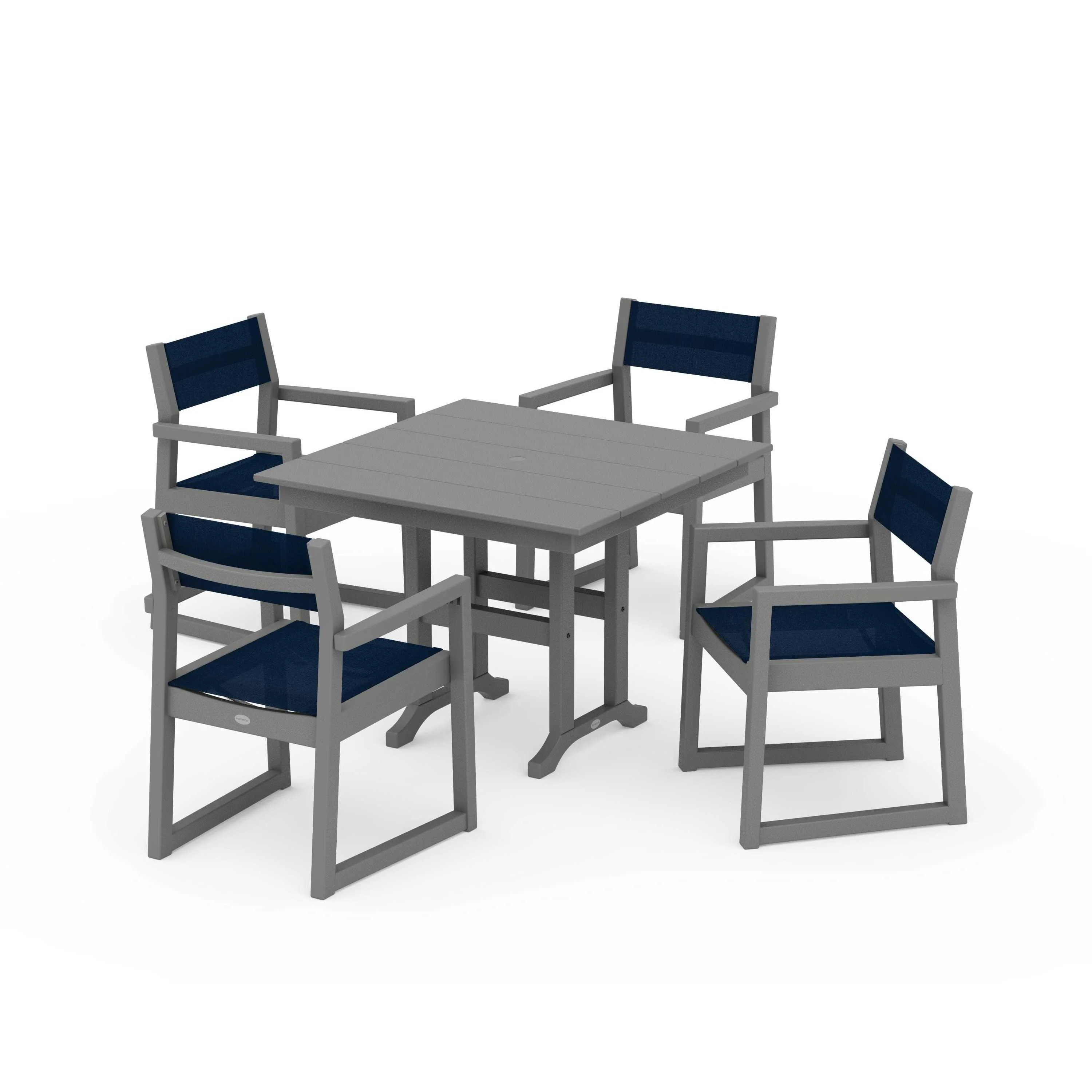 EDGE Sling Arm Chair 5-Piece Farmhouse Dining Set - Image 141