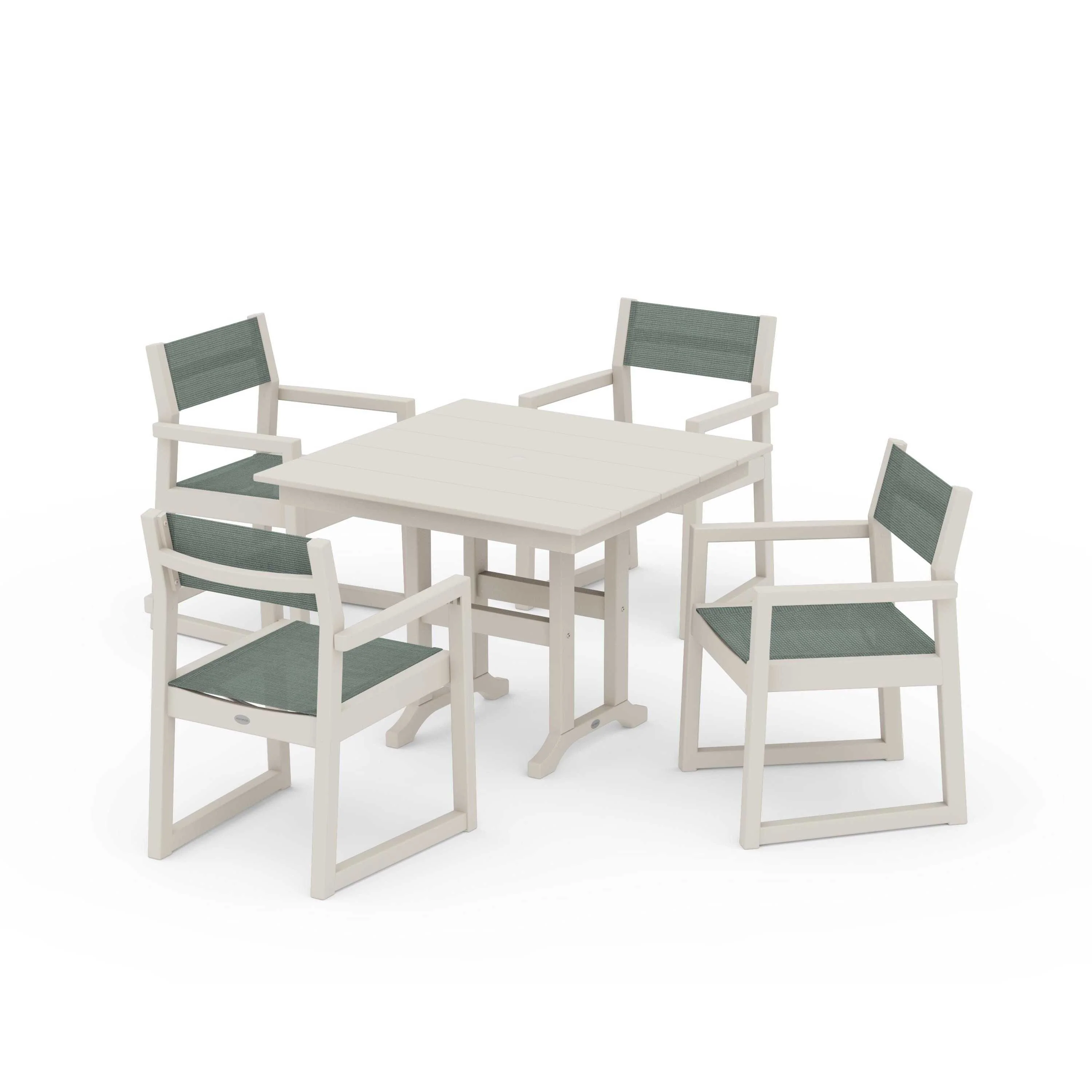 EDGE Sling Arm Chair 5-Piece Farmhouse Dining Set - Image 143