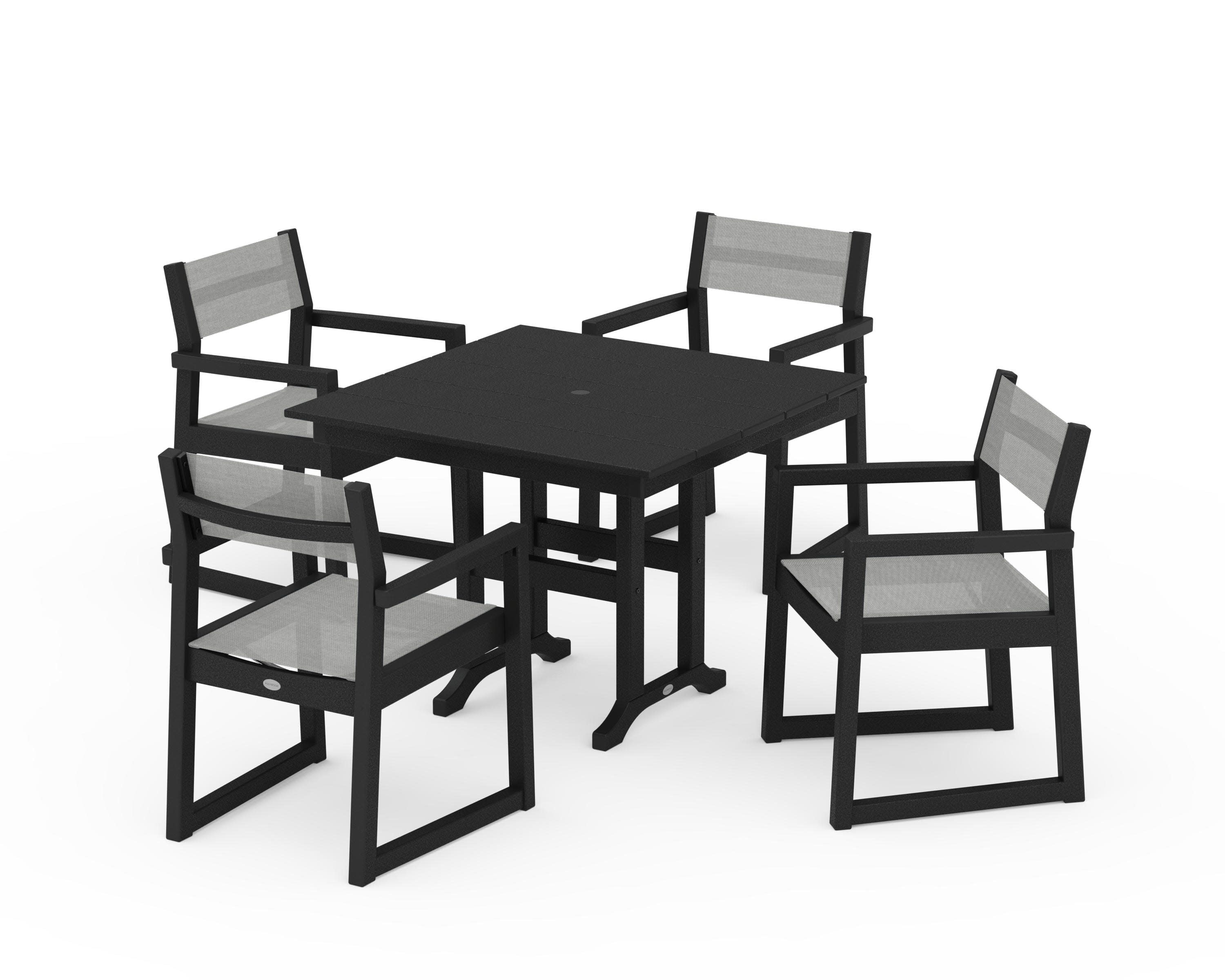 EDGE Sling Arm Chair 5-Piece Farmhouse Dining Set - Image 16