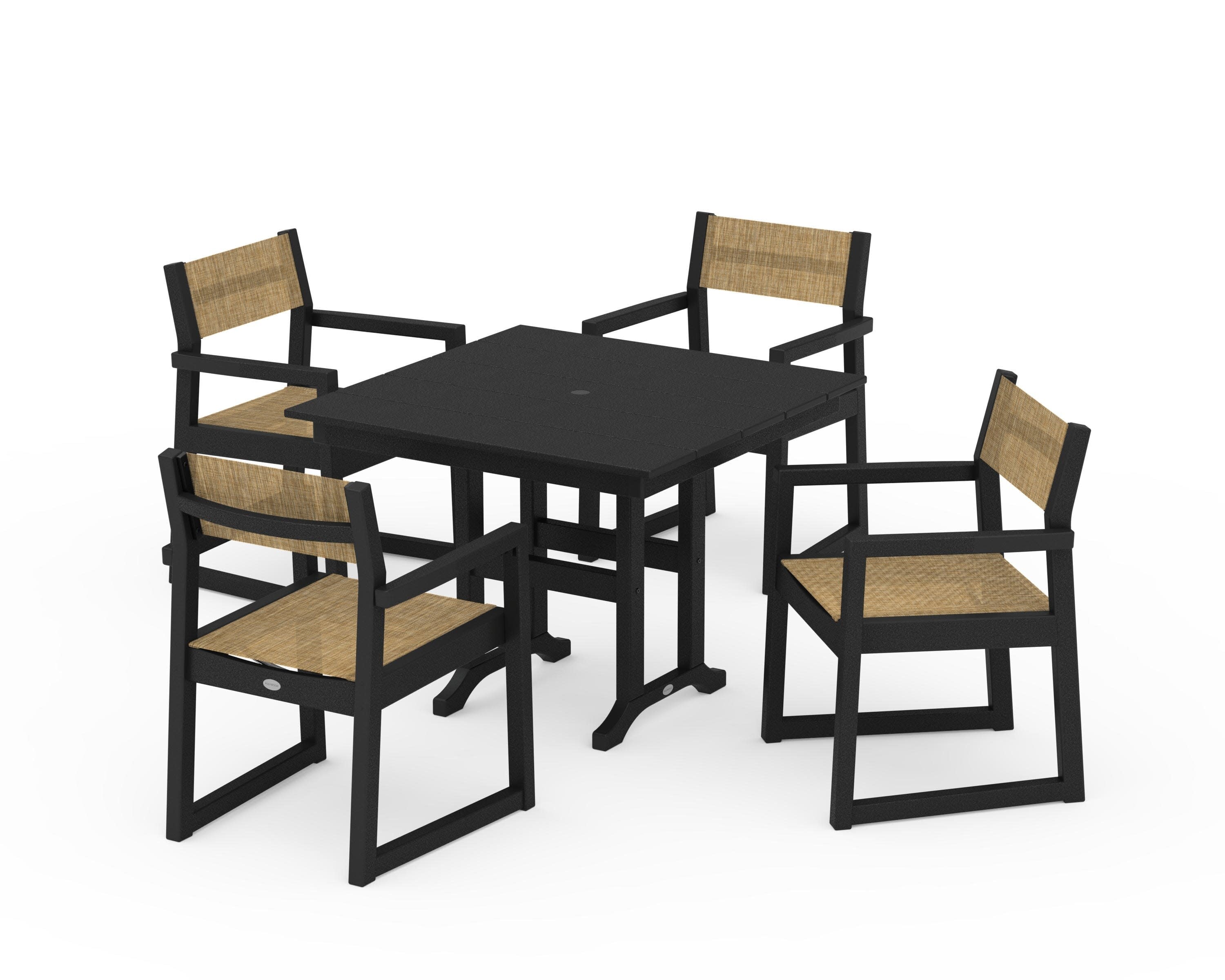 EDGE Sling Arm Chair 5-Piece Farmhouse Dining Set - Image 18