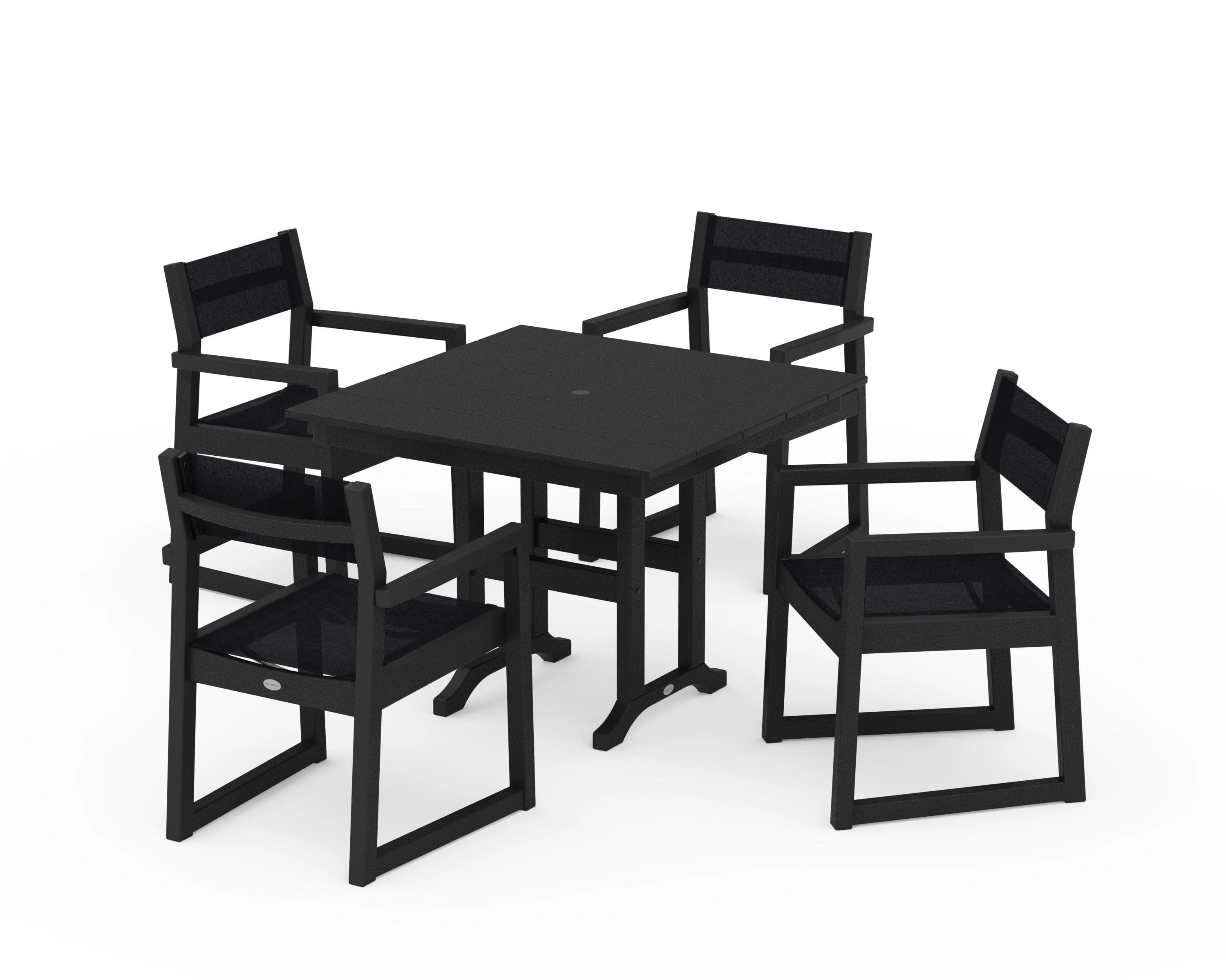 EDGE Sling Arm Chair 5-Piece Farmhouse Dining Set - Image 22