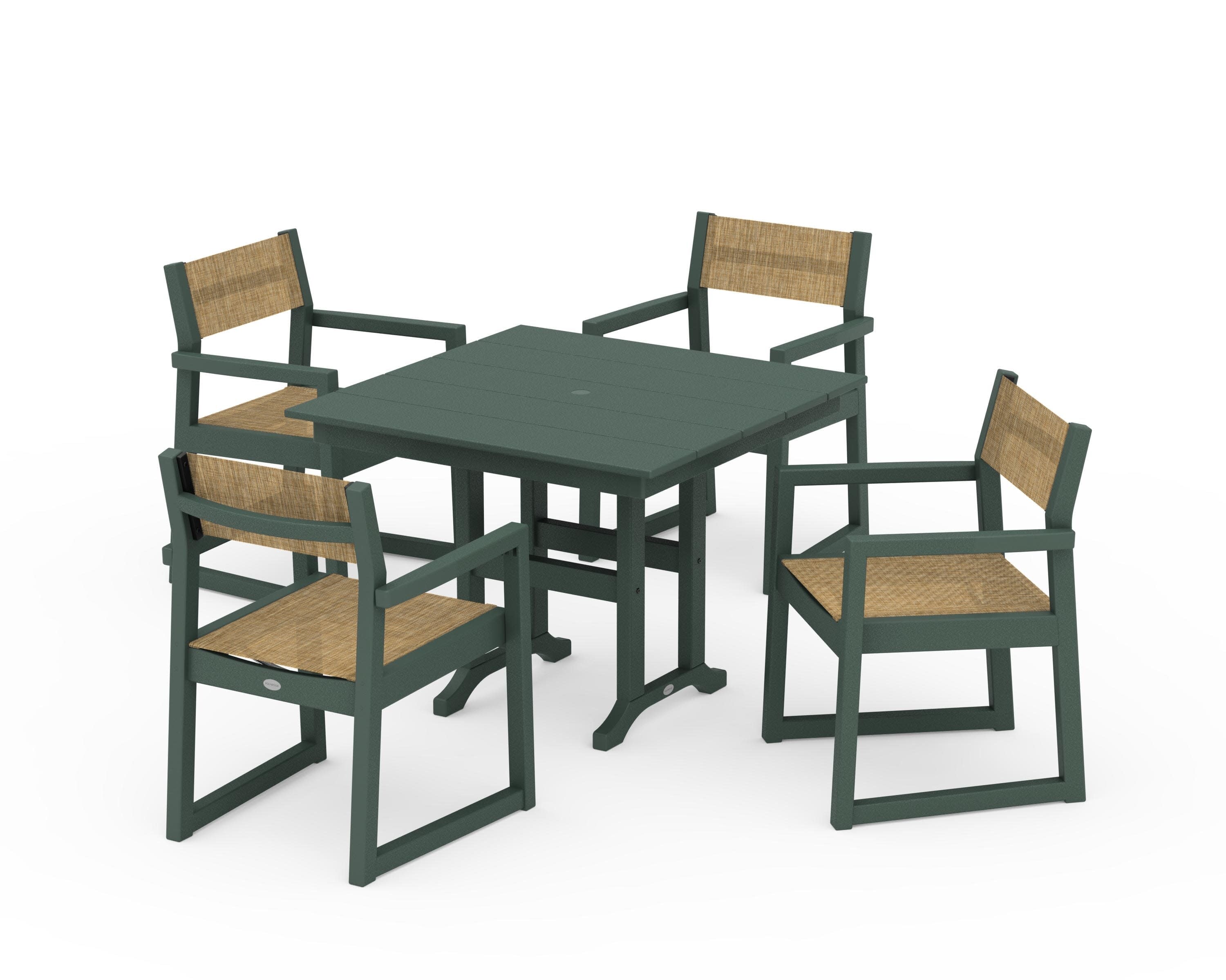 EDGE Sling Arm Chair 5-Piece Farmhouse Dining Set - Image 29