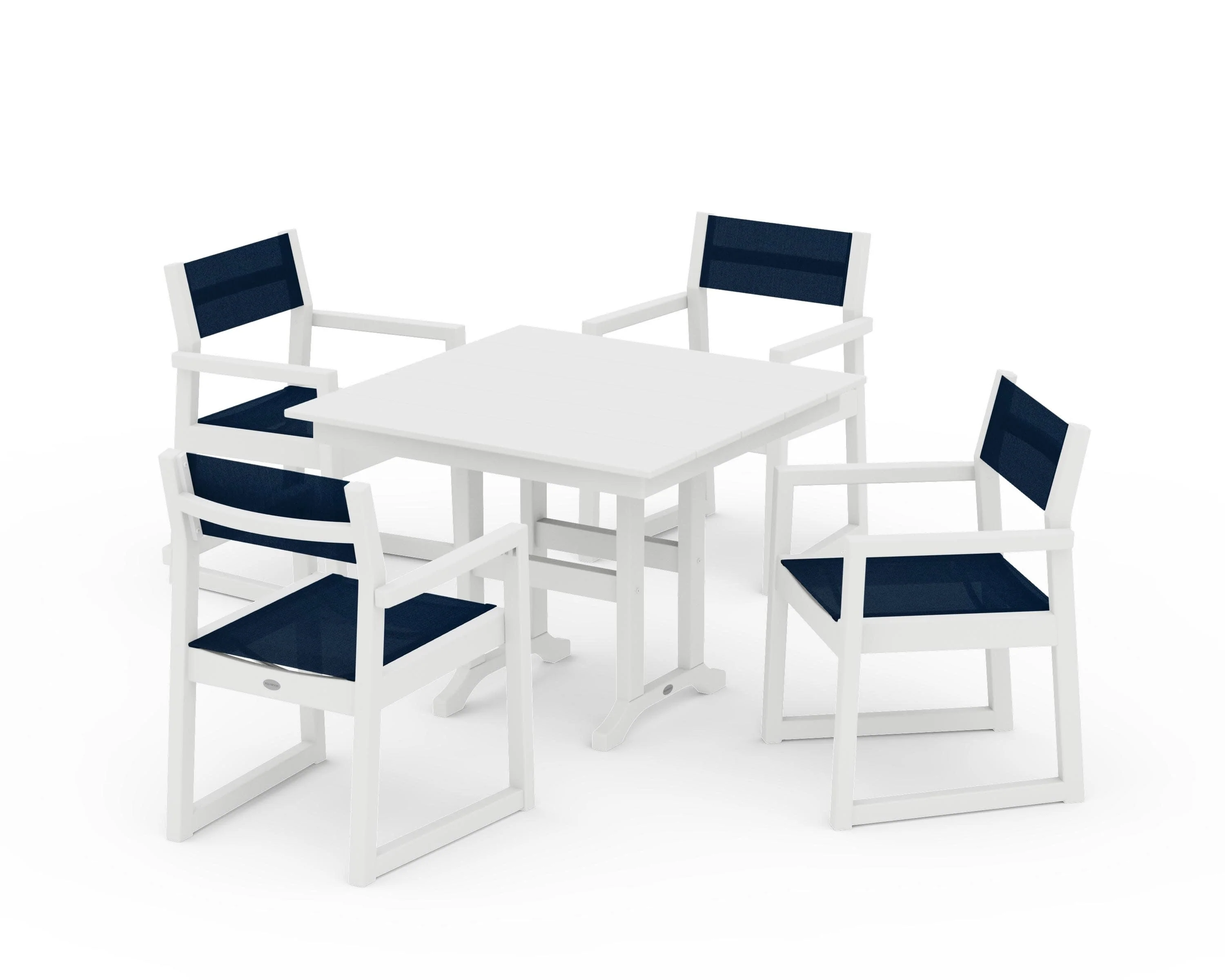EDGE Sling Arm Chair 5-Piece Farmhouse Dining Set - Image 36