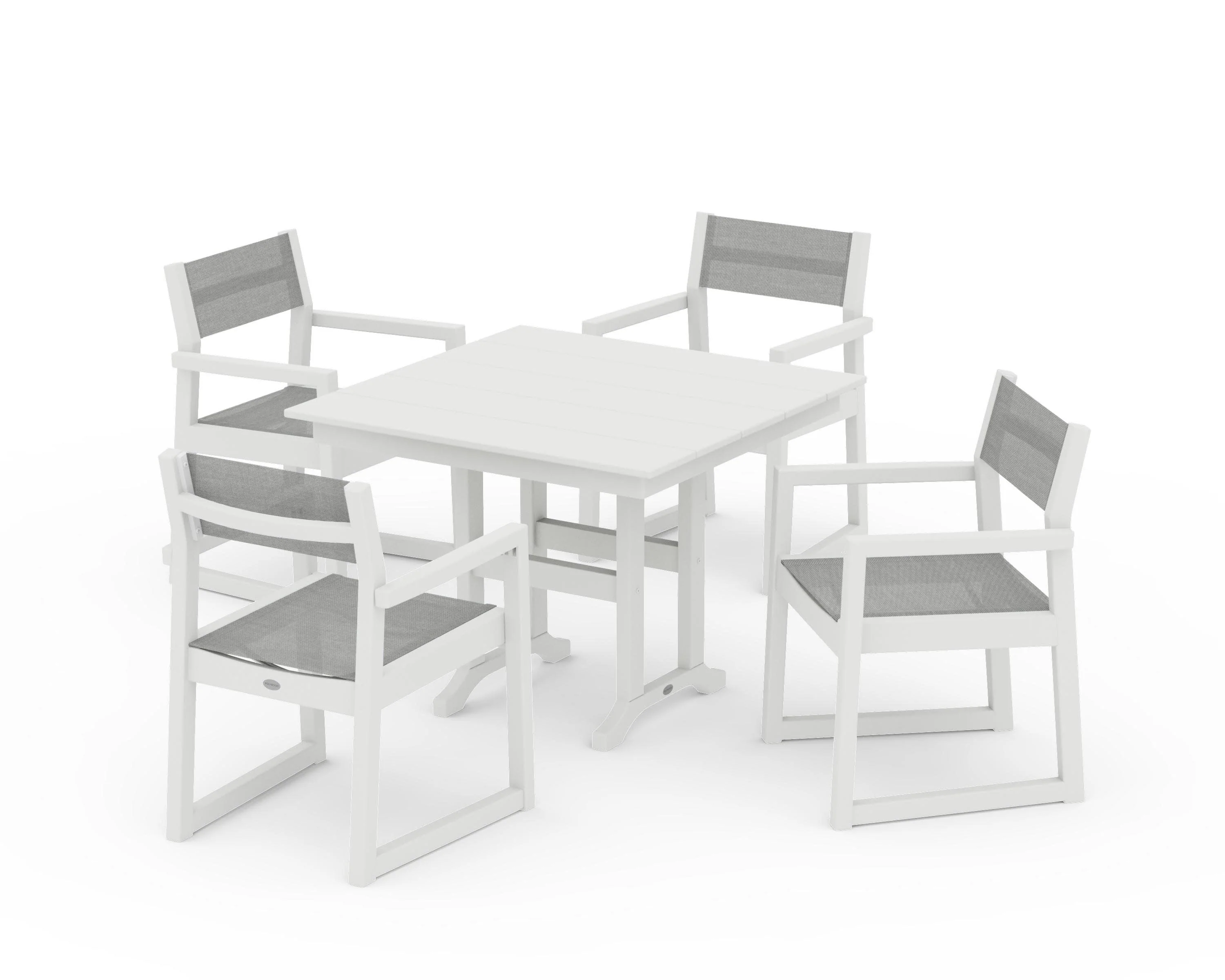 EDGE Sling Arm Chair 5-Piece Farmhouse Dining Set - Image 4