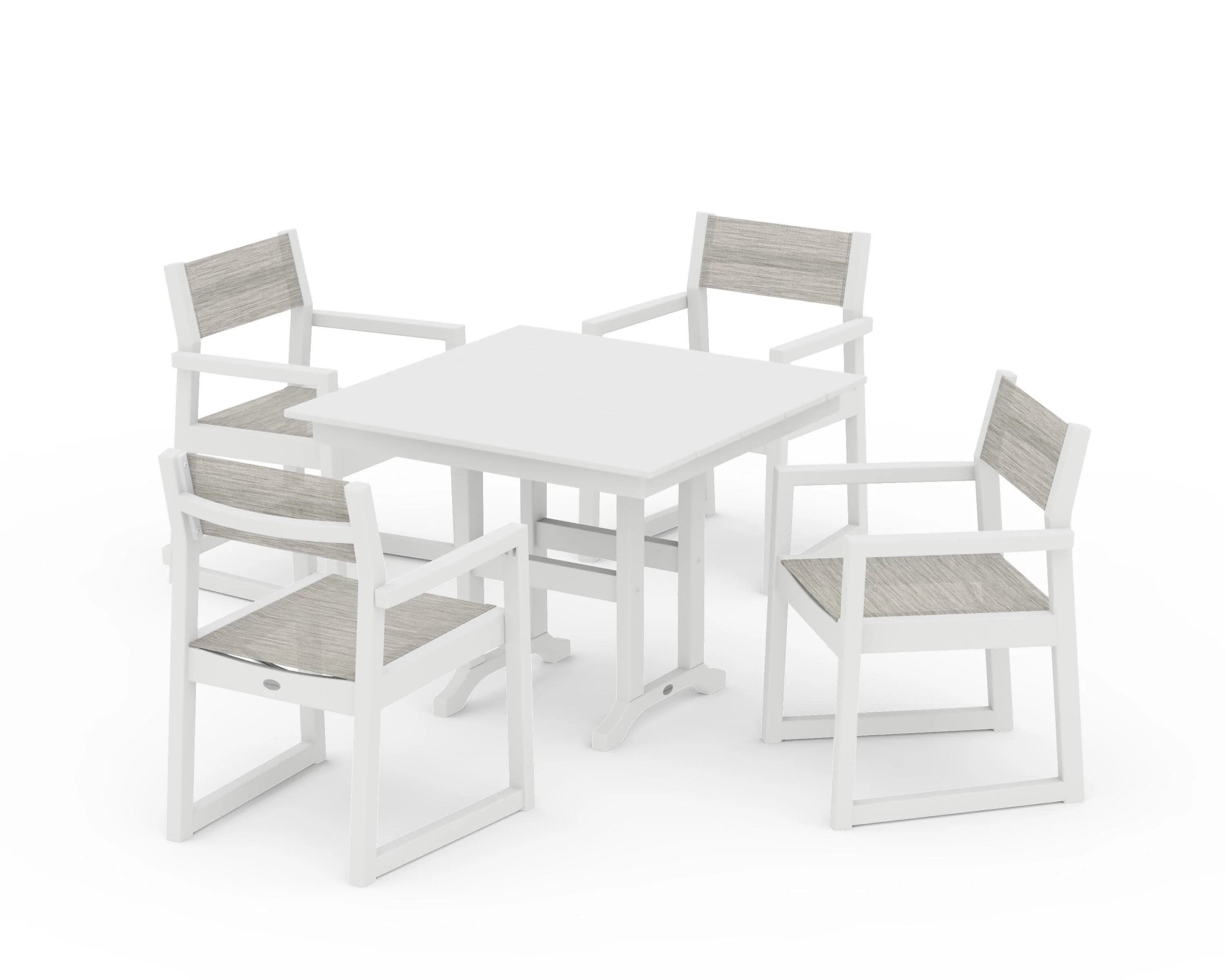 EDGE Sling Arm Chair 5-Piece Farmhouse Dining Set - Image 40
