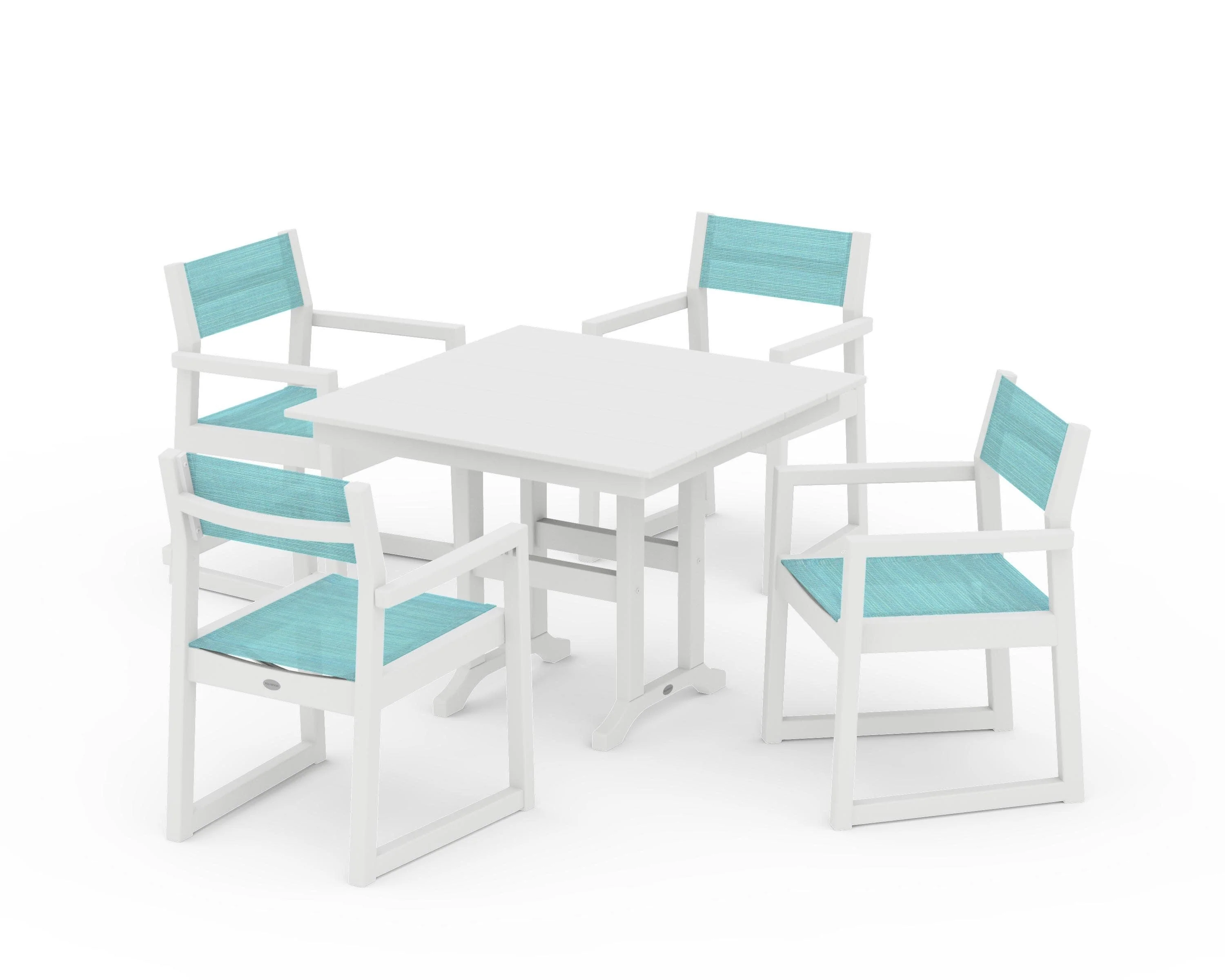 EDGE Sling Arm Chair 5-Piece Farmhouse Dining Set - Image 41