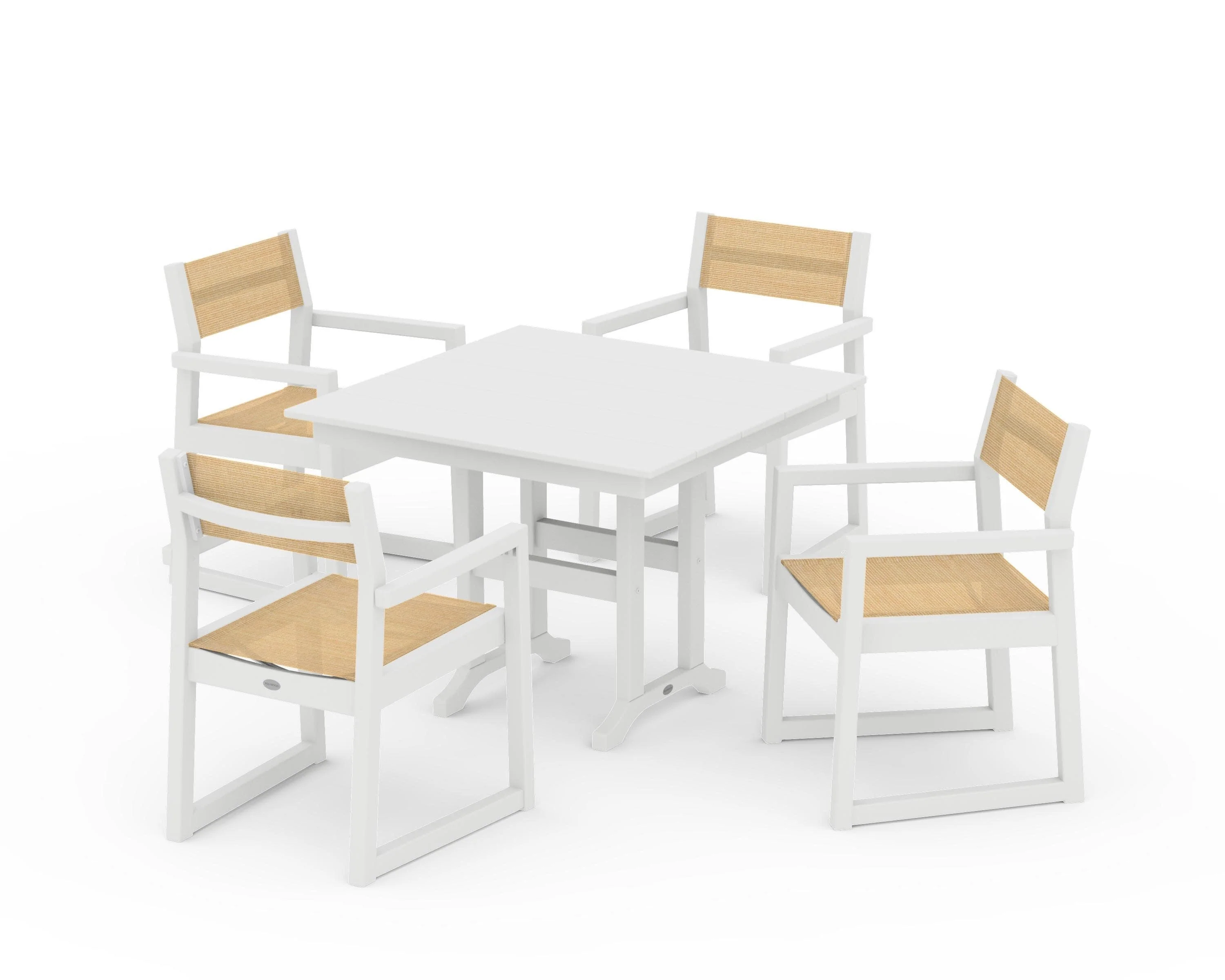 EDGE Sling Arm Chair 5-Piece Farmhouse Dining Set - Image 43