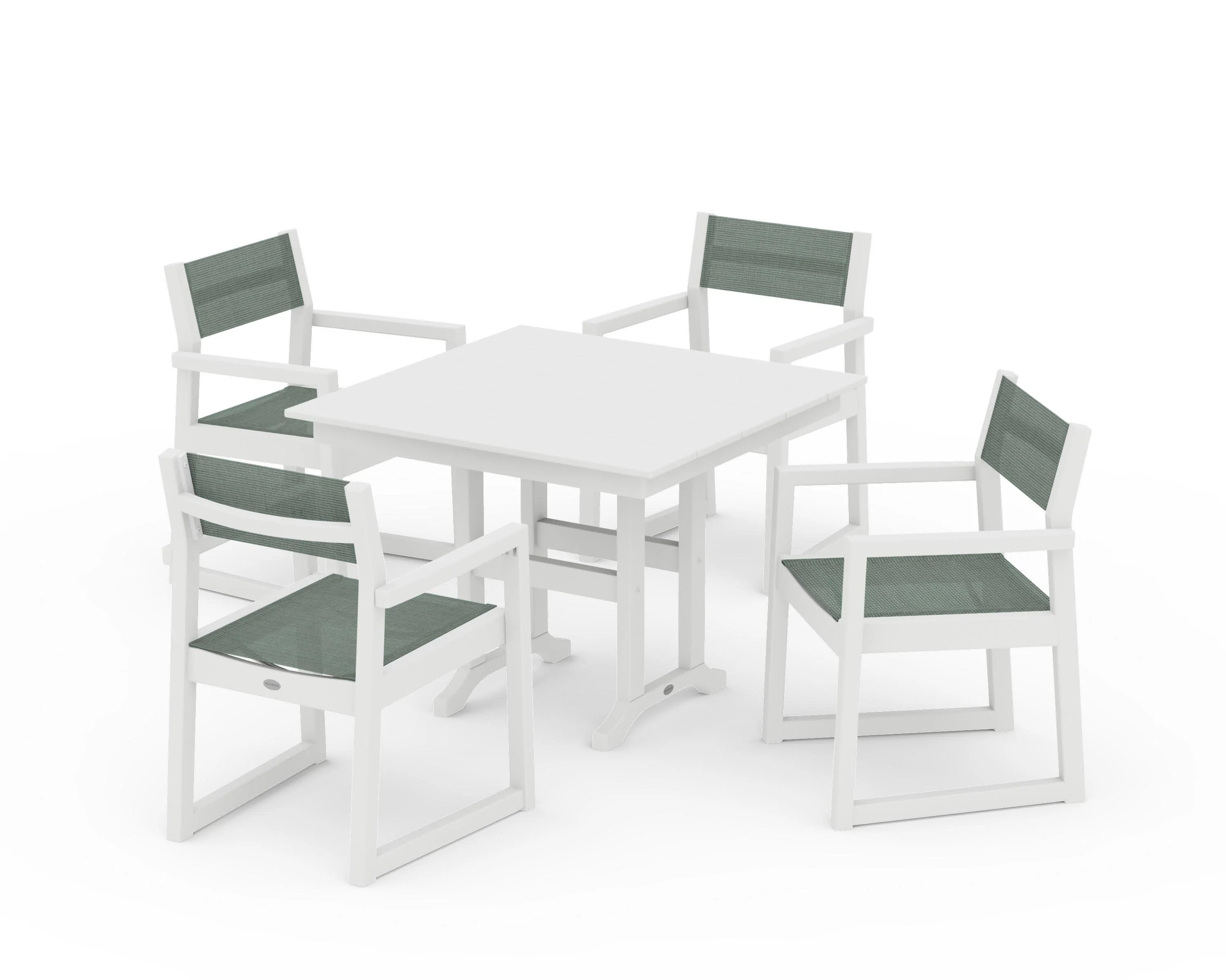 EDGE Sling Arm Chair 5-Piece Farmhouse Dining Set - Image 44