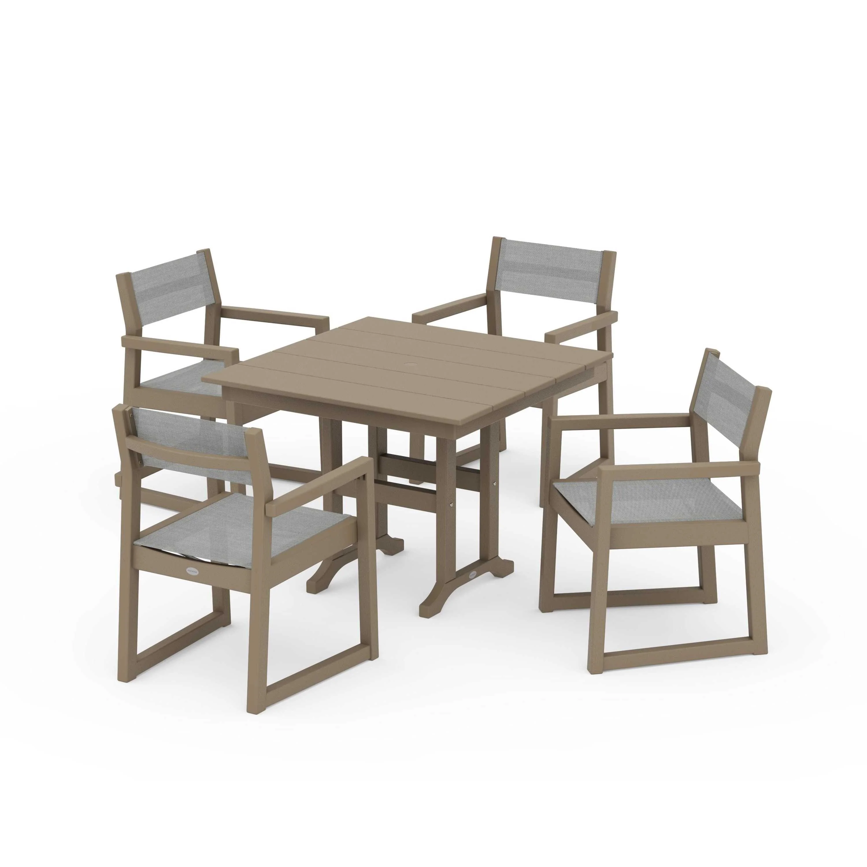 EDGE Sling Arm Chair 5-Piece Farmhouse Dining Set - Image 45