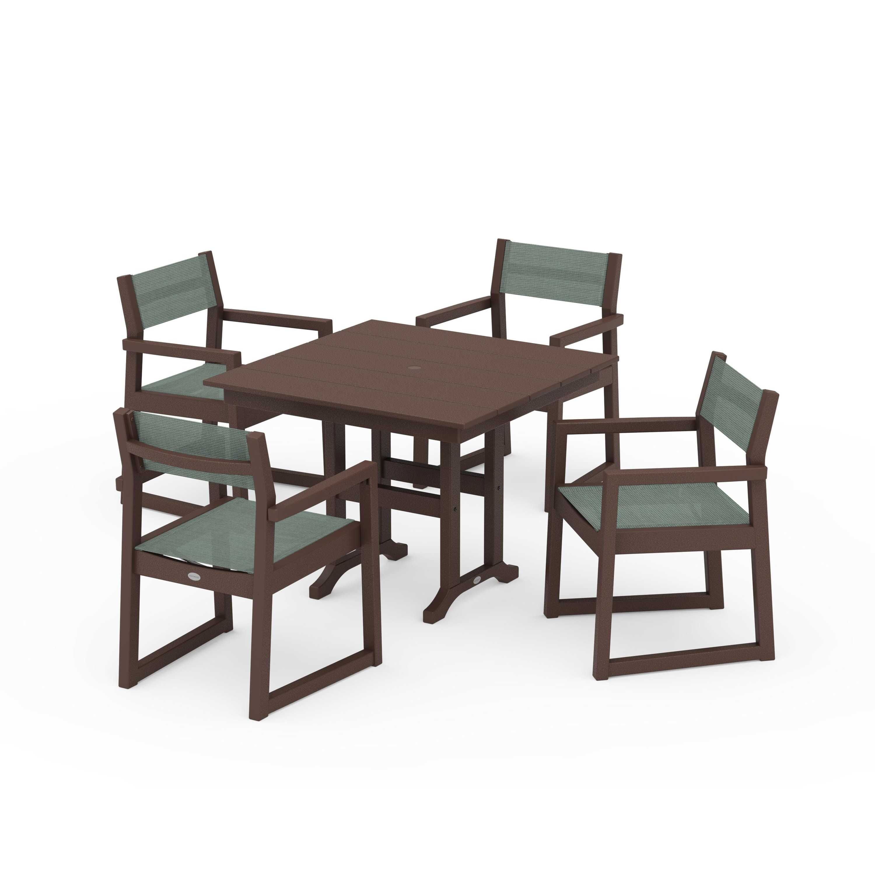 EDGE Sling Arm Chair 5-Piece Farmhouse Dining Set - Image 47